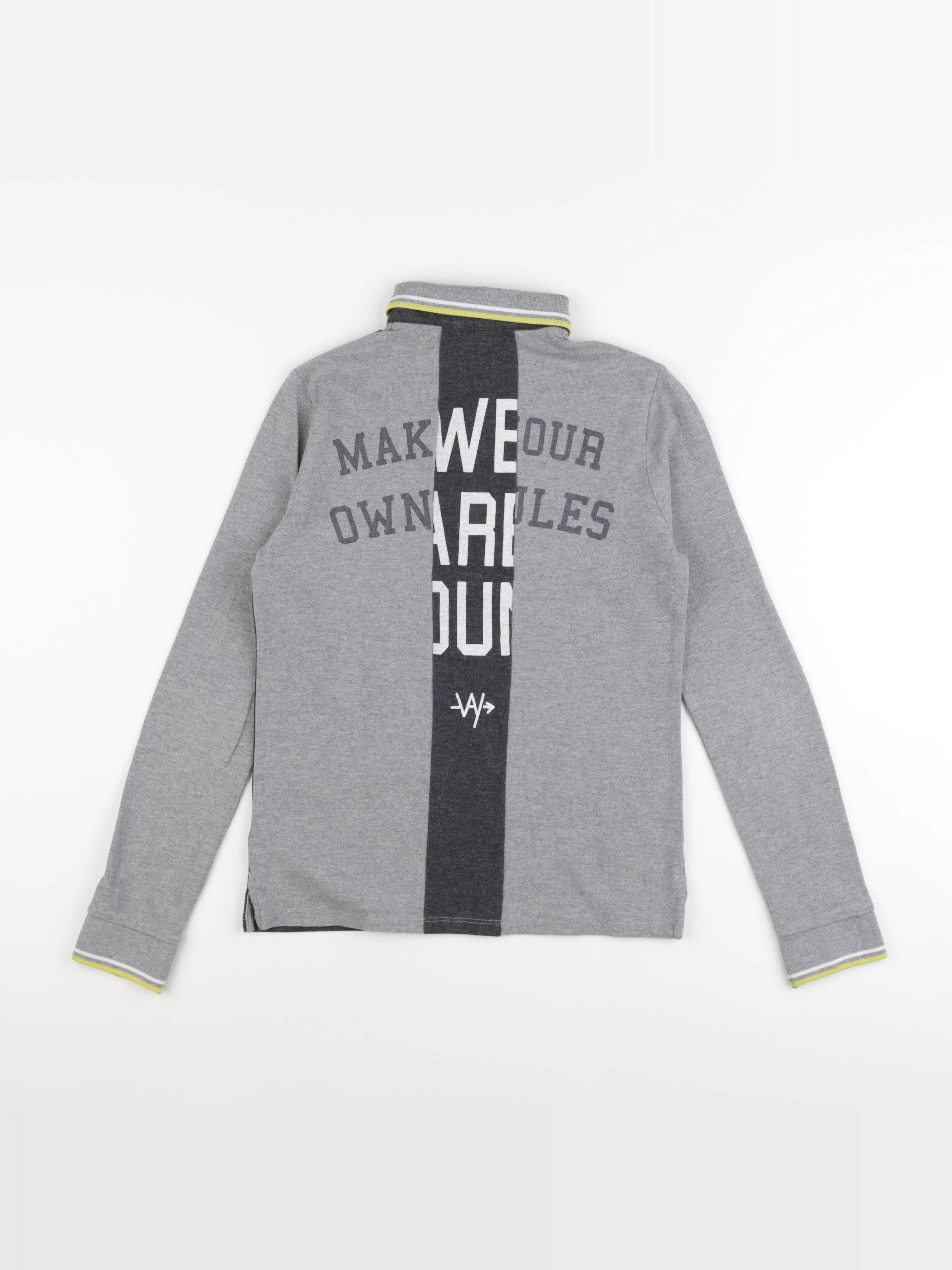 IKKS - polo imprimé au dos gris - 12 ans