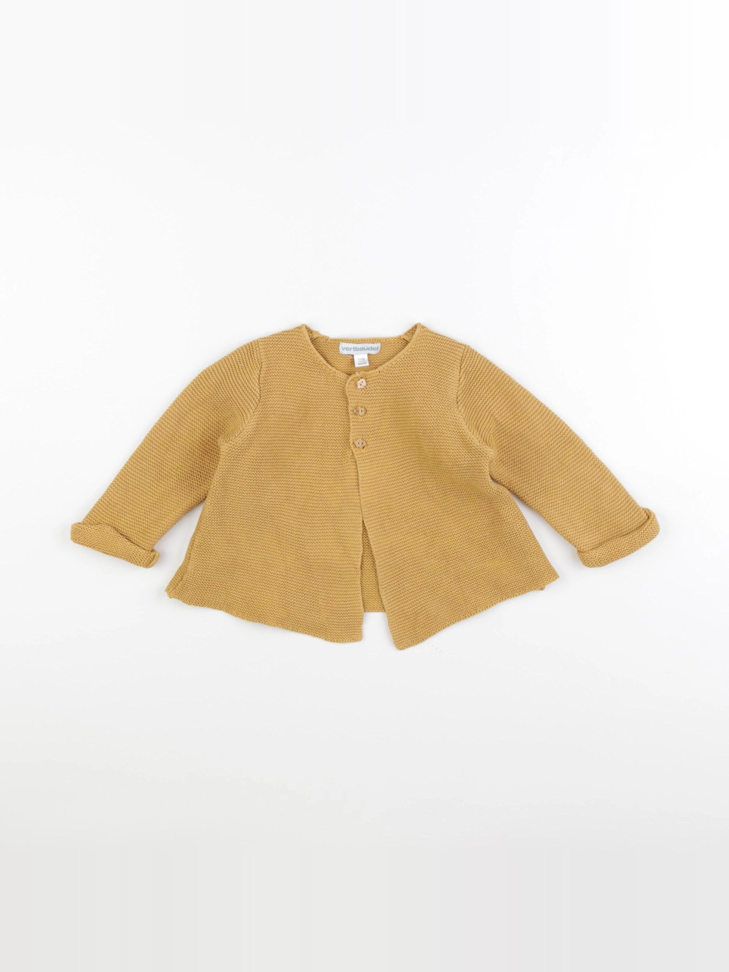 Vertbaudet - gilet jaune - 9 mois