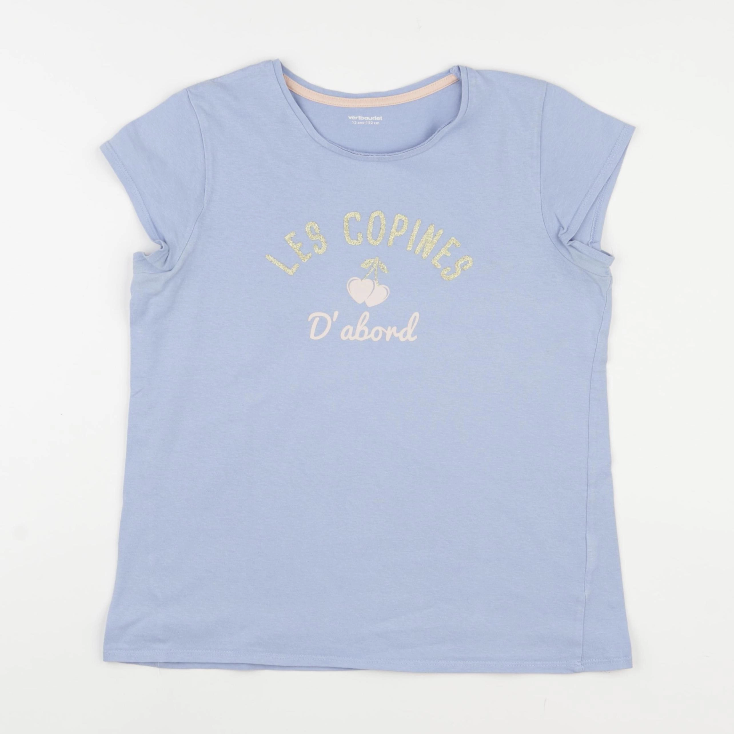 Vertbaudet - tee-shirt bleu - 12 ans