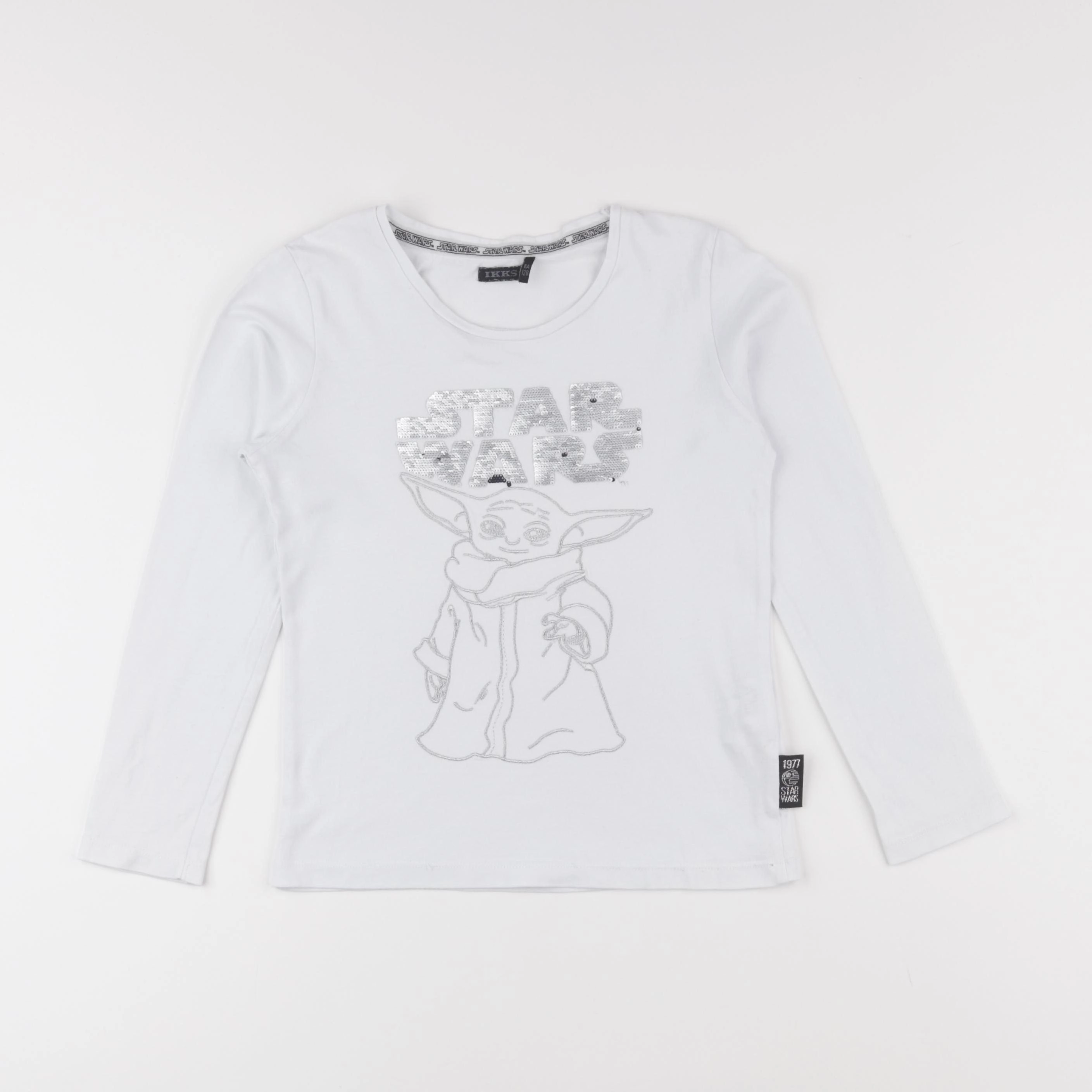 IKKS - tee-shirt blanc, argent - 8 ans