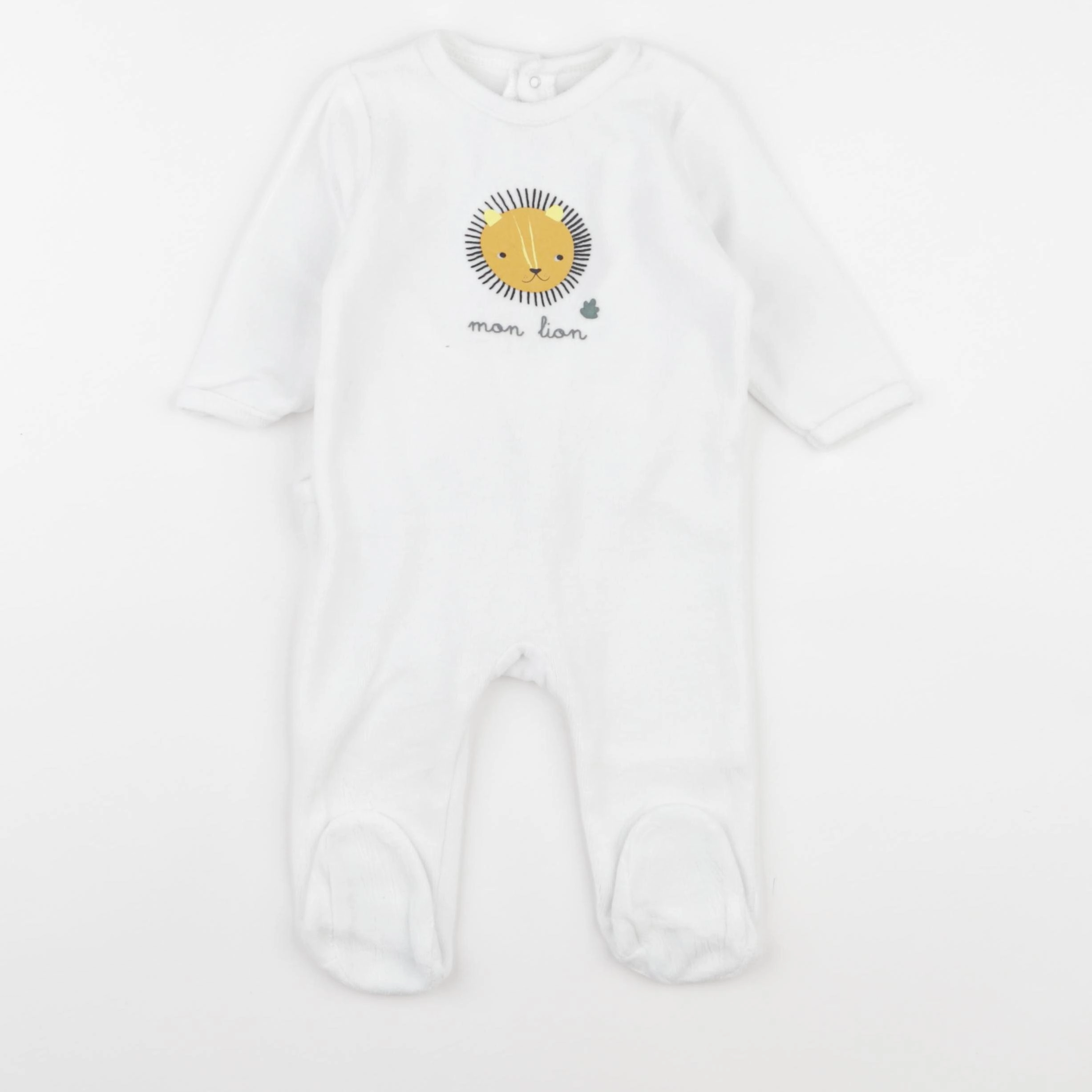 Vertbaudet - pyjama velours blanc - 6 mois