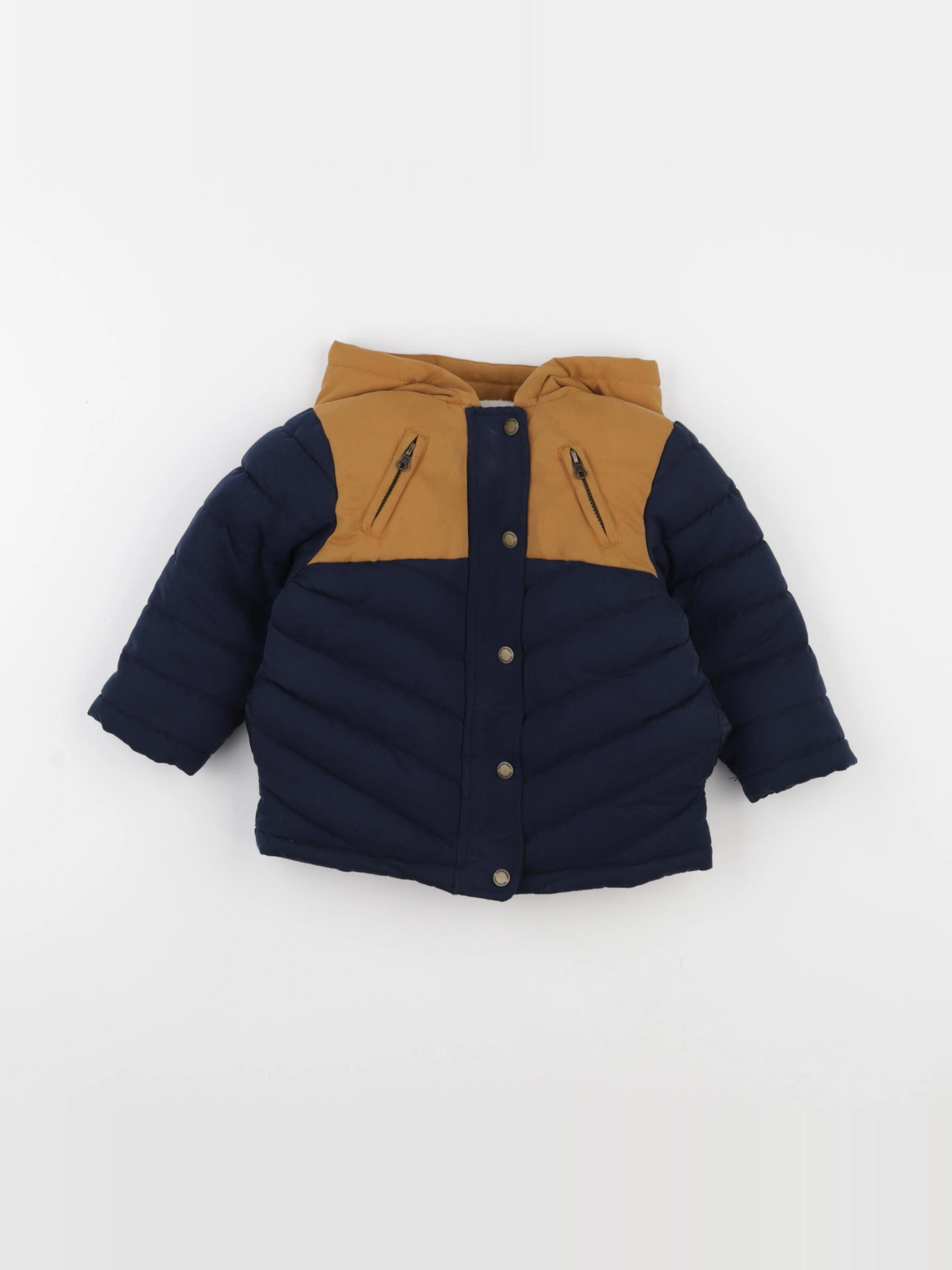 Vertbaudet - manteau doublure amovible bleu - 18 mois