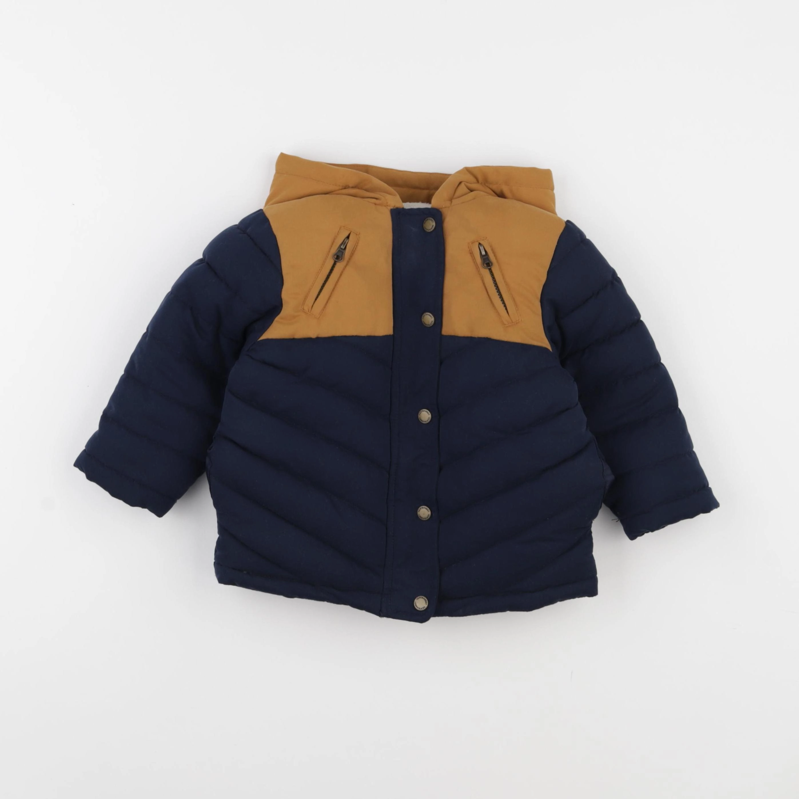 Vertbaudet - manteau doublure amovible bleu - 18 mois