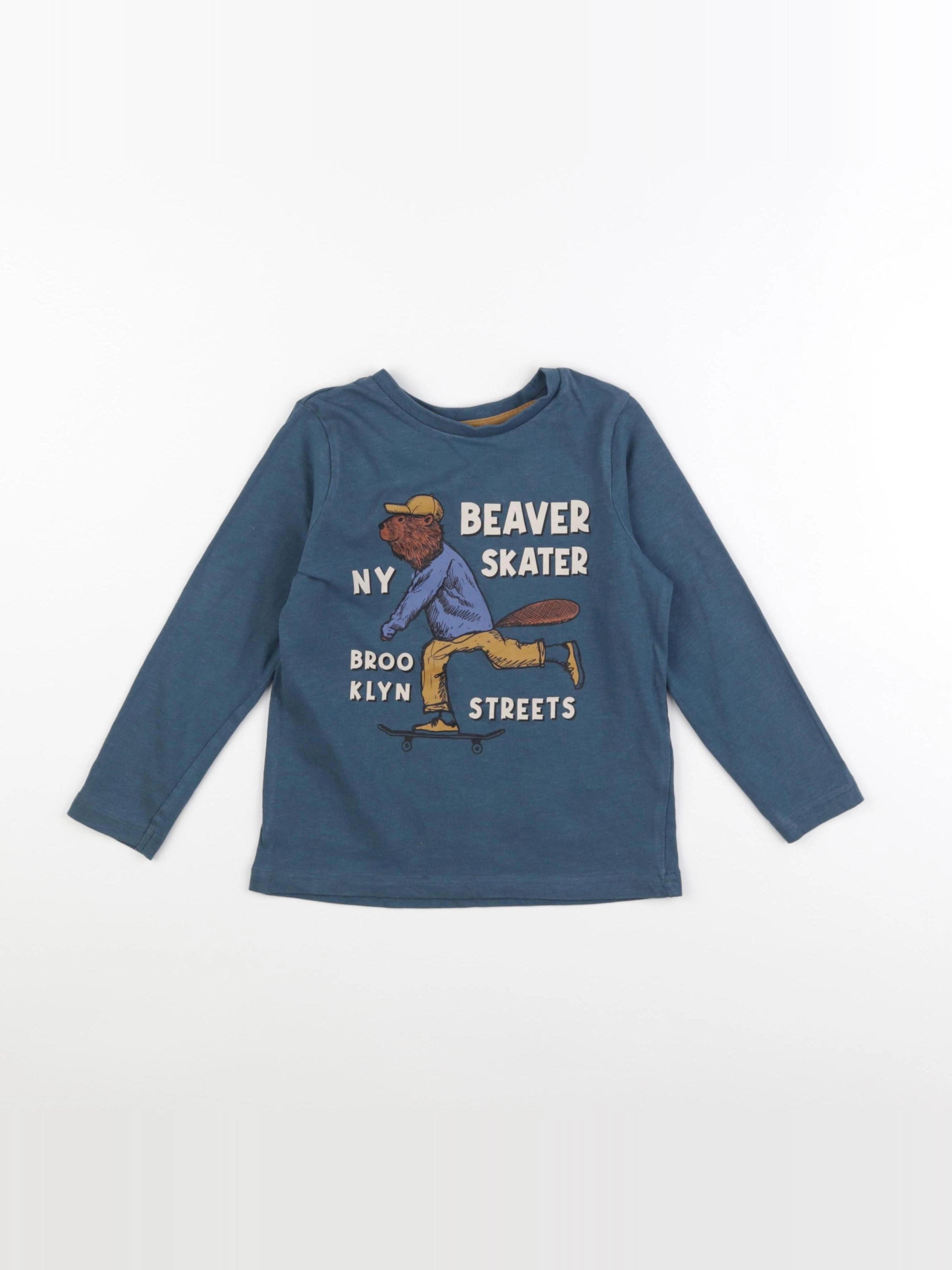 Vertbaudet - tee-shirt bleu - 5 ans