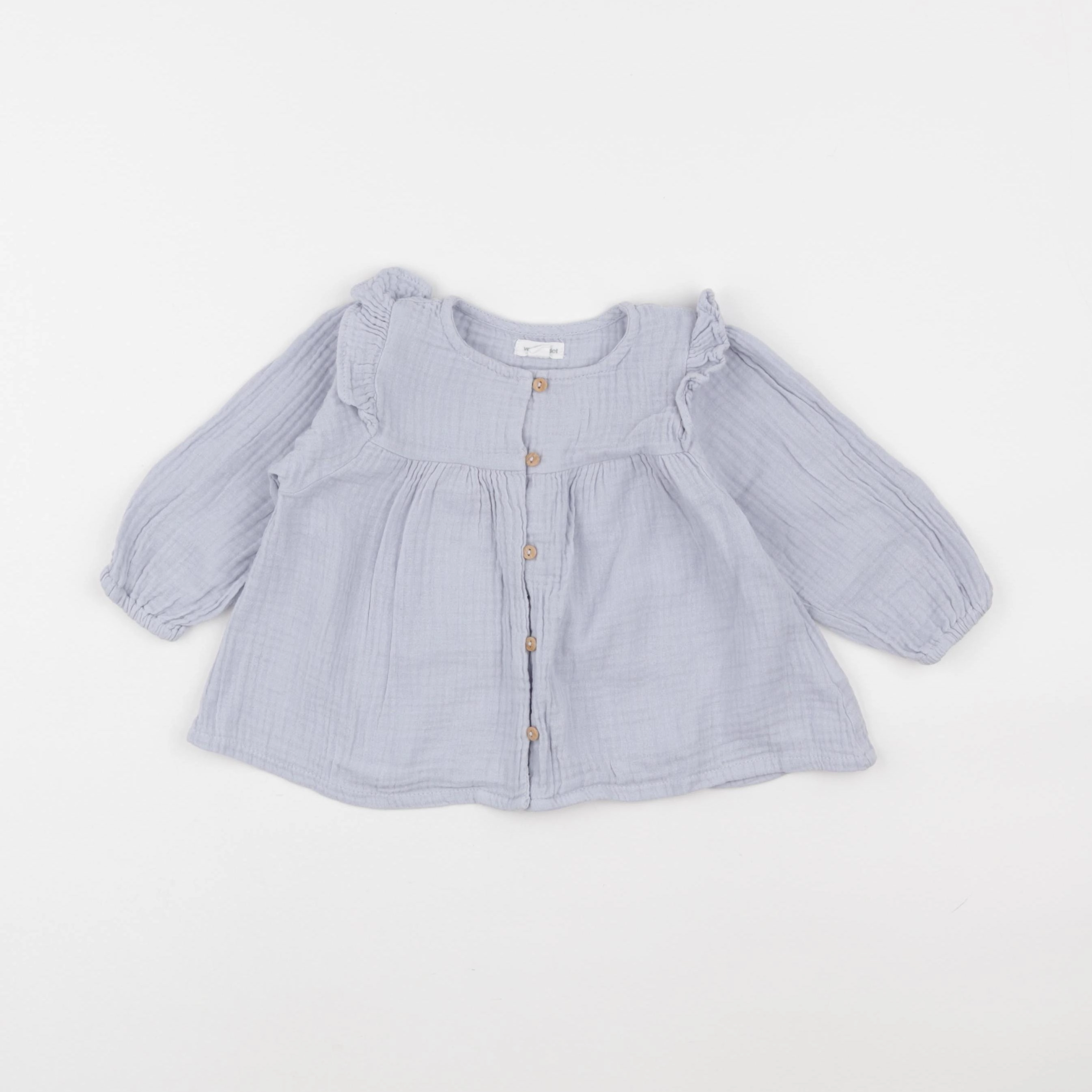 Vertbaudet - blouse bleu - 12 mois