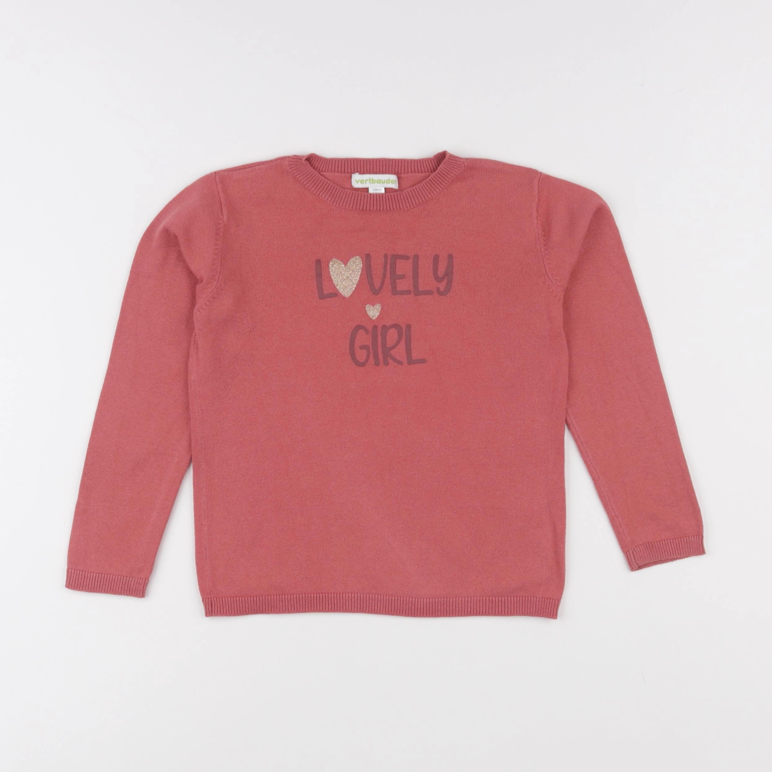 Vertbaudet - pull rose - 4 ans