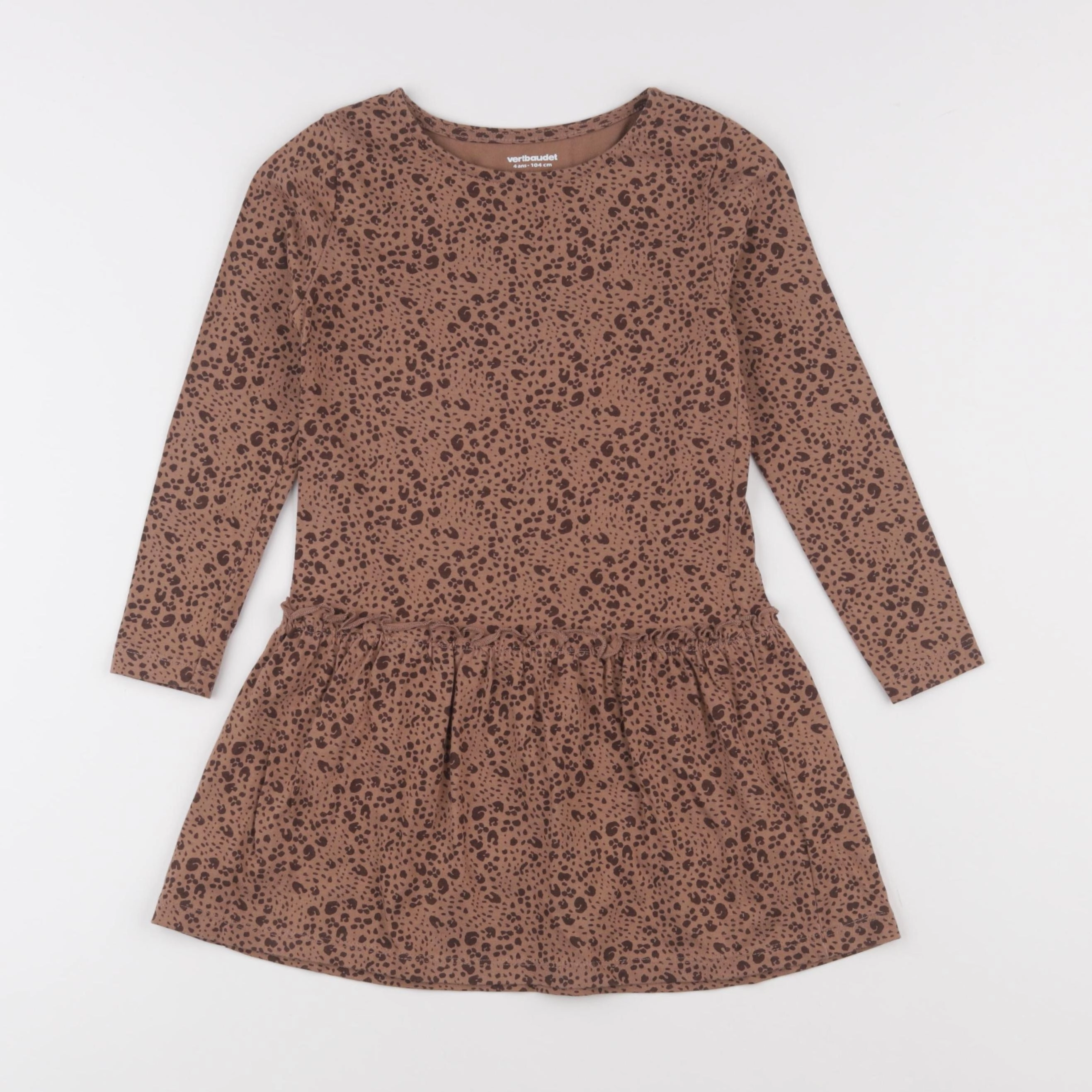 Vertbaudet - robe marron - 4 ans