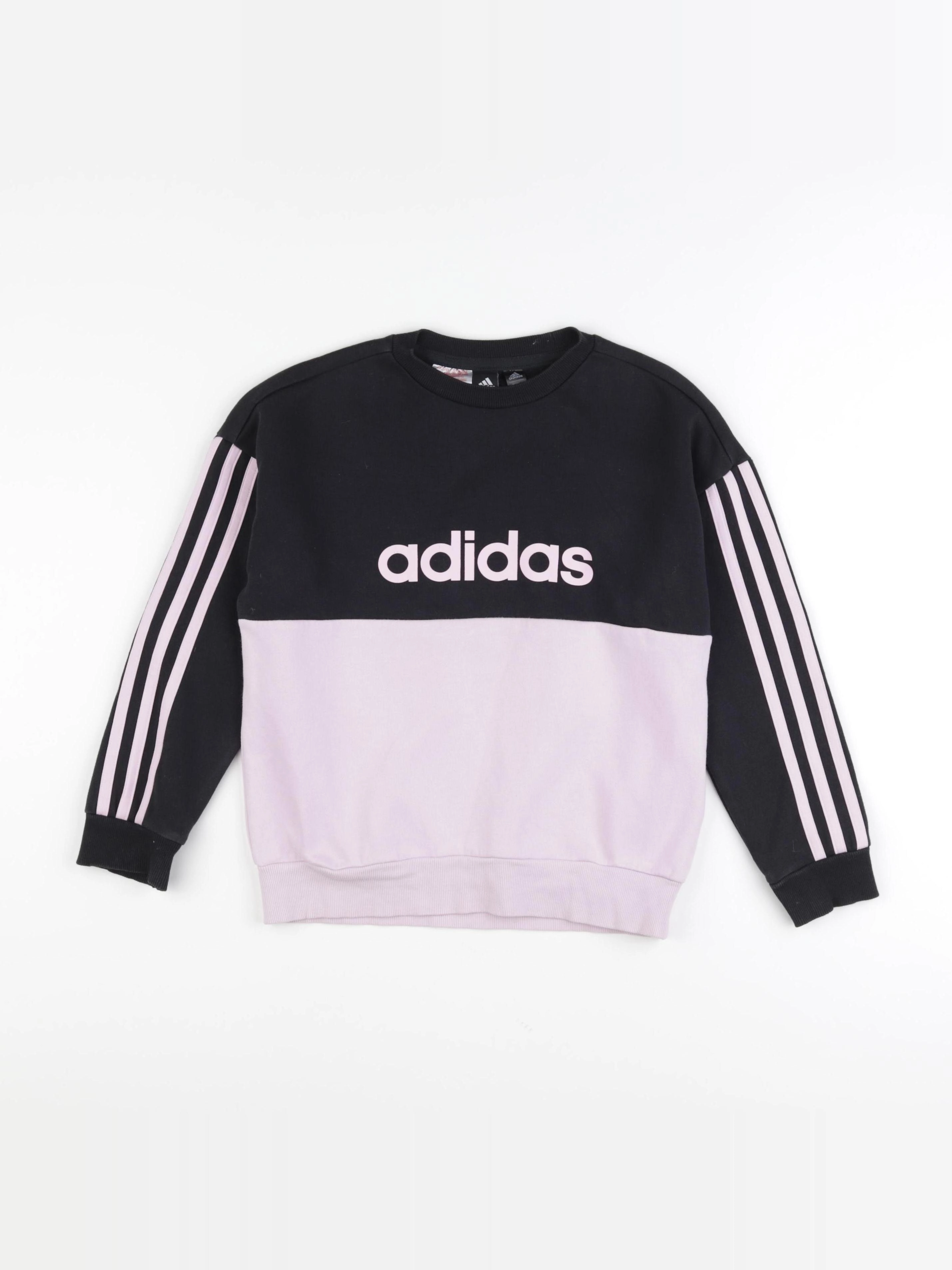 Adidas - sweat rose, noir - 7/8 ans