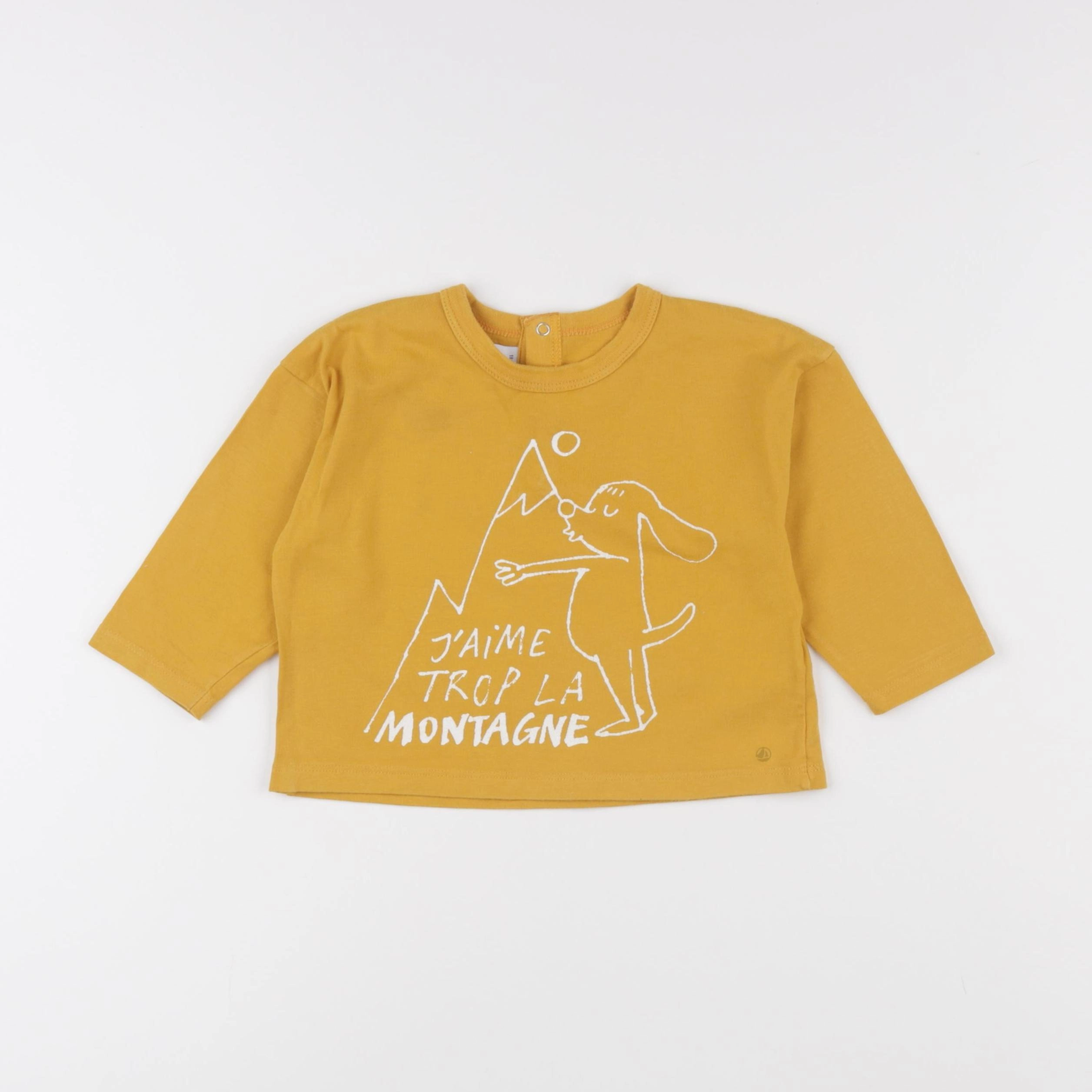 Petit Bateau - tee-shirt jaune - 18 mois