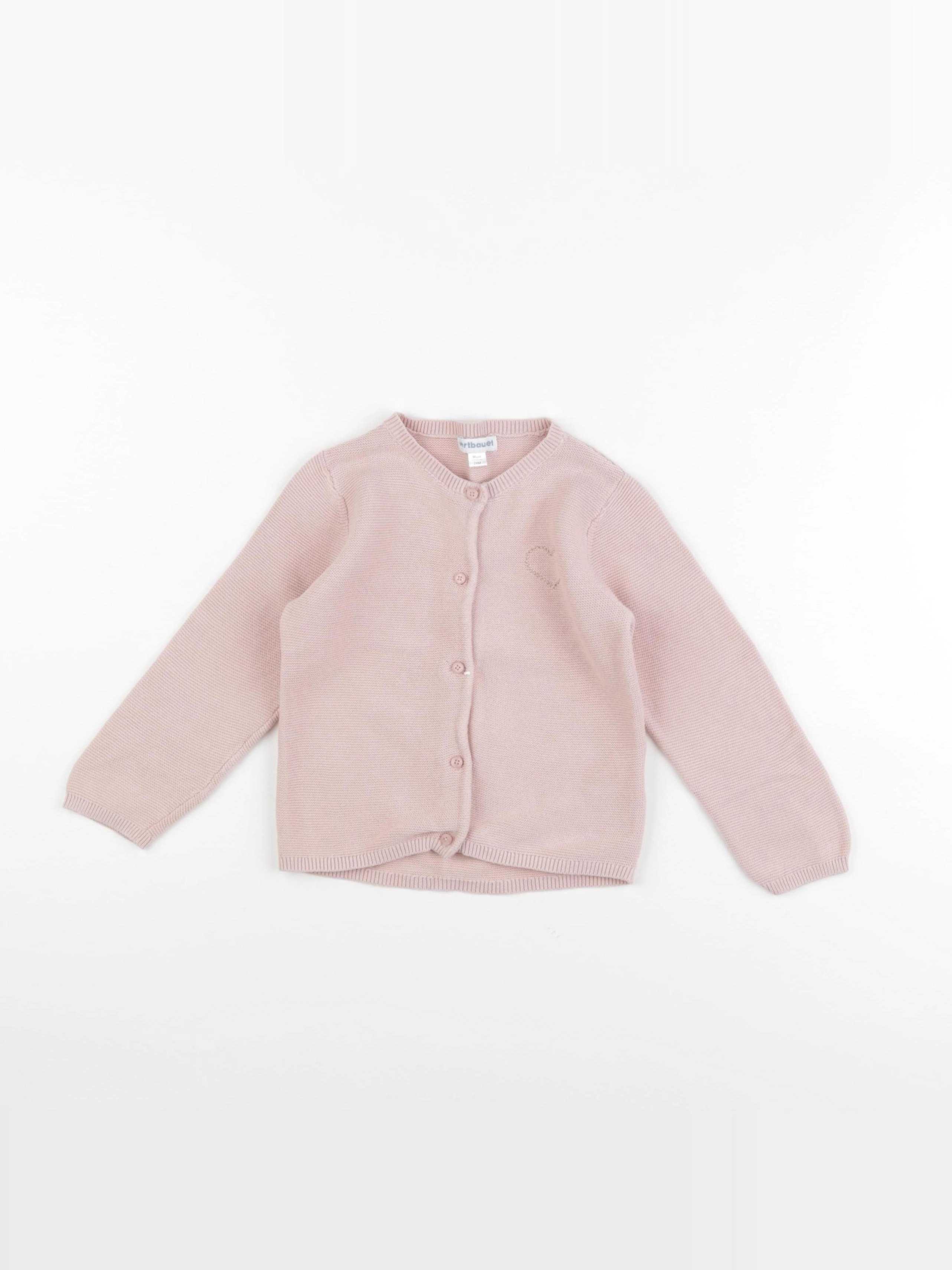 Vertbaudet - gilet rose - 24 mois