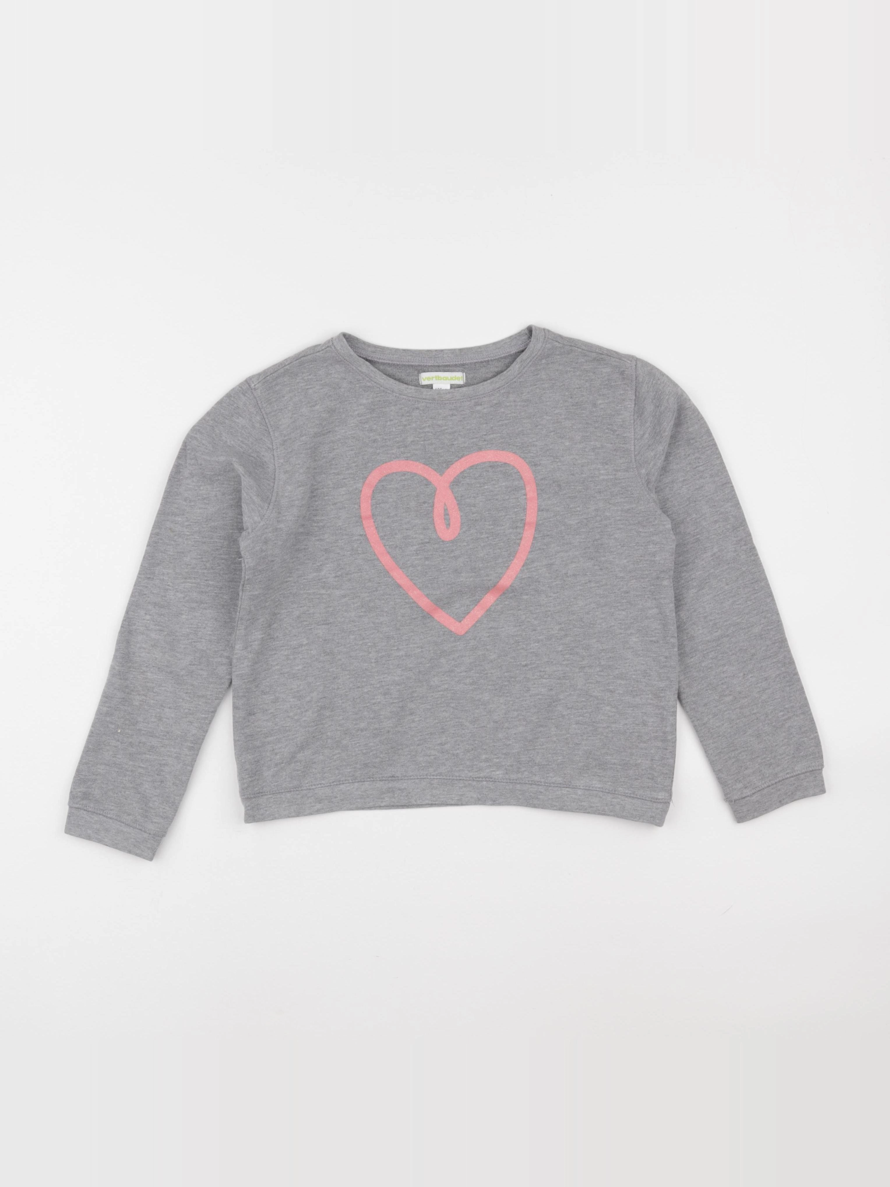 Vertbaudet - sweat gris - 8 ans