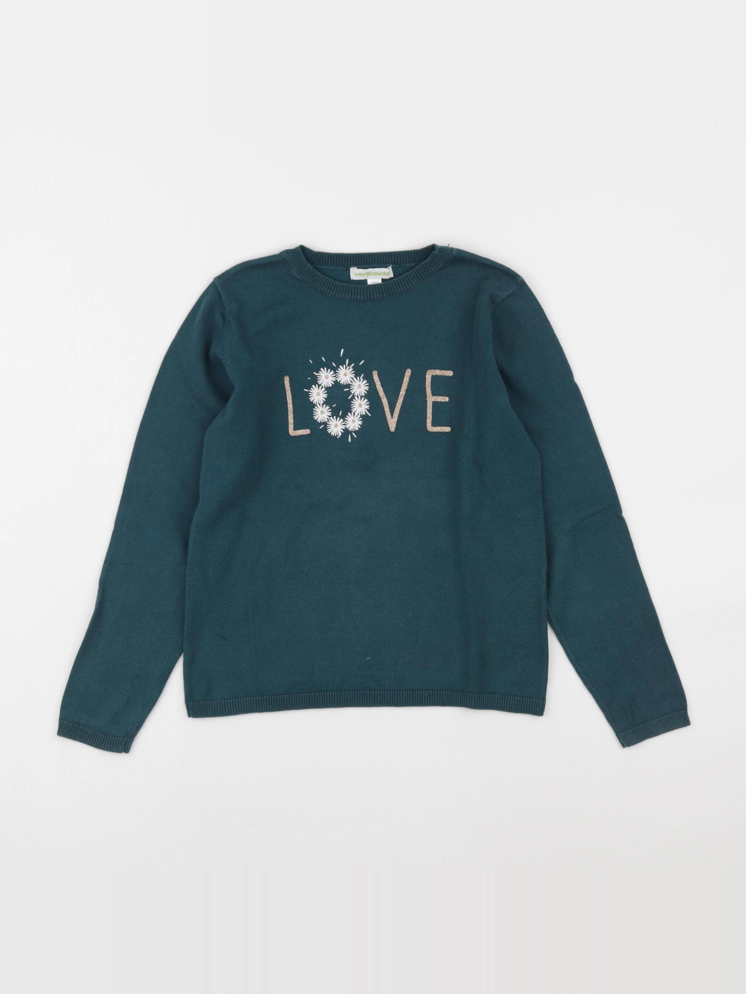 Vertbaudet - pull vert - 8 ans