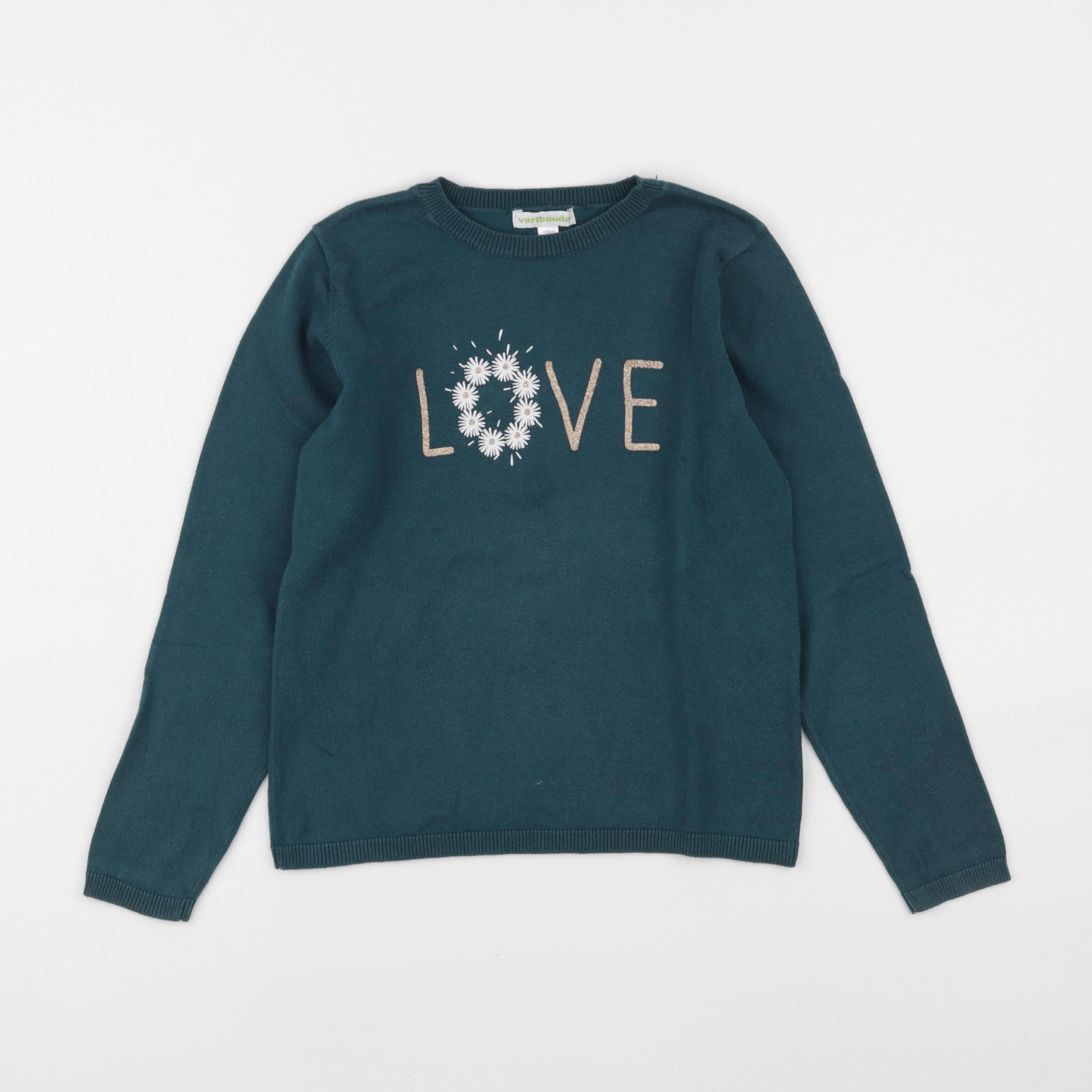 Vertbaudet - pull vert - 8 ans
