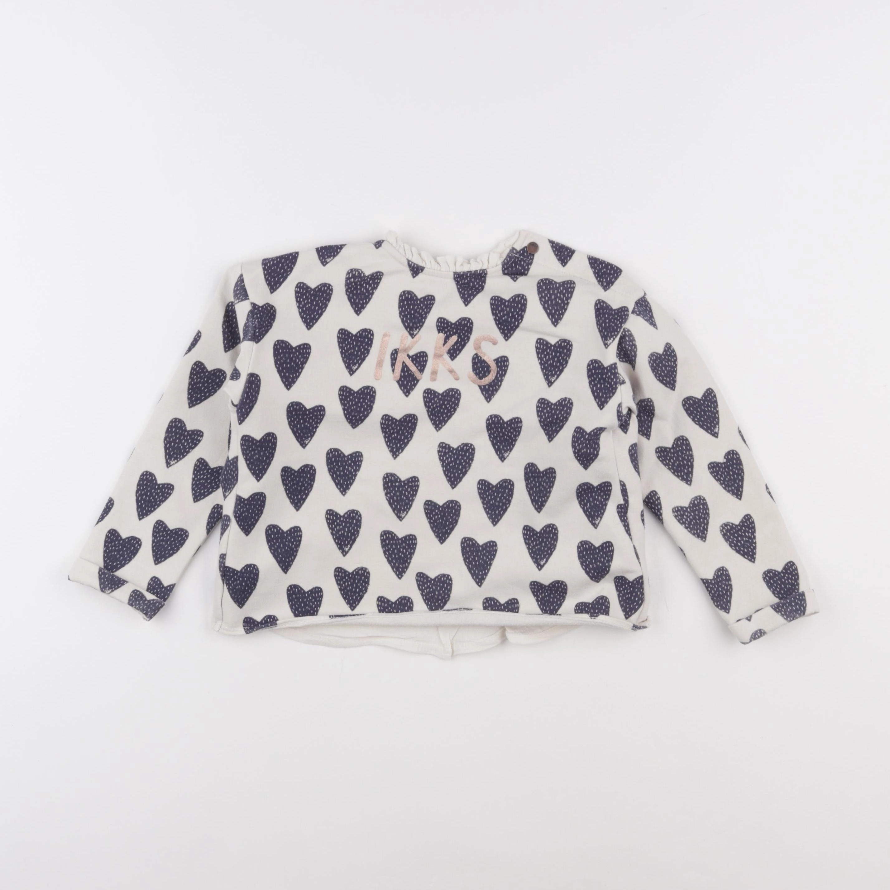IKKS - sweat bleu, beige - 3 ans