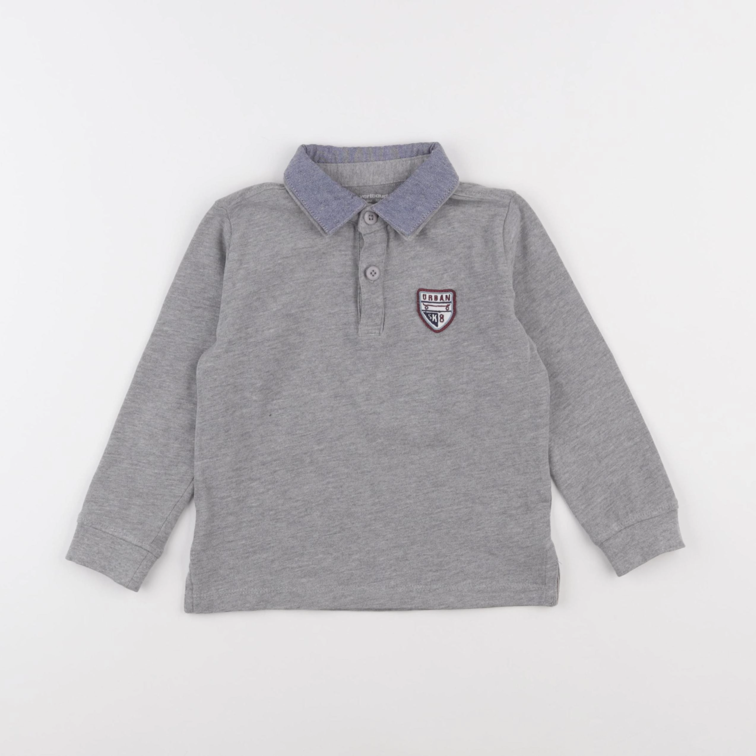 Vertbaudet - polo gris - 4 ans