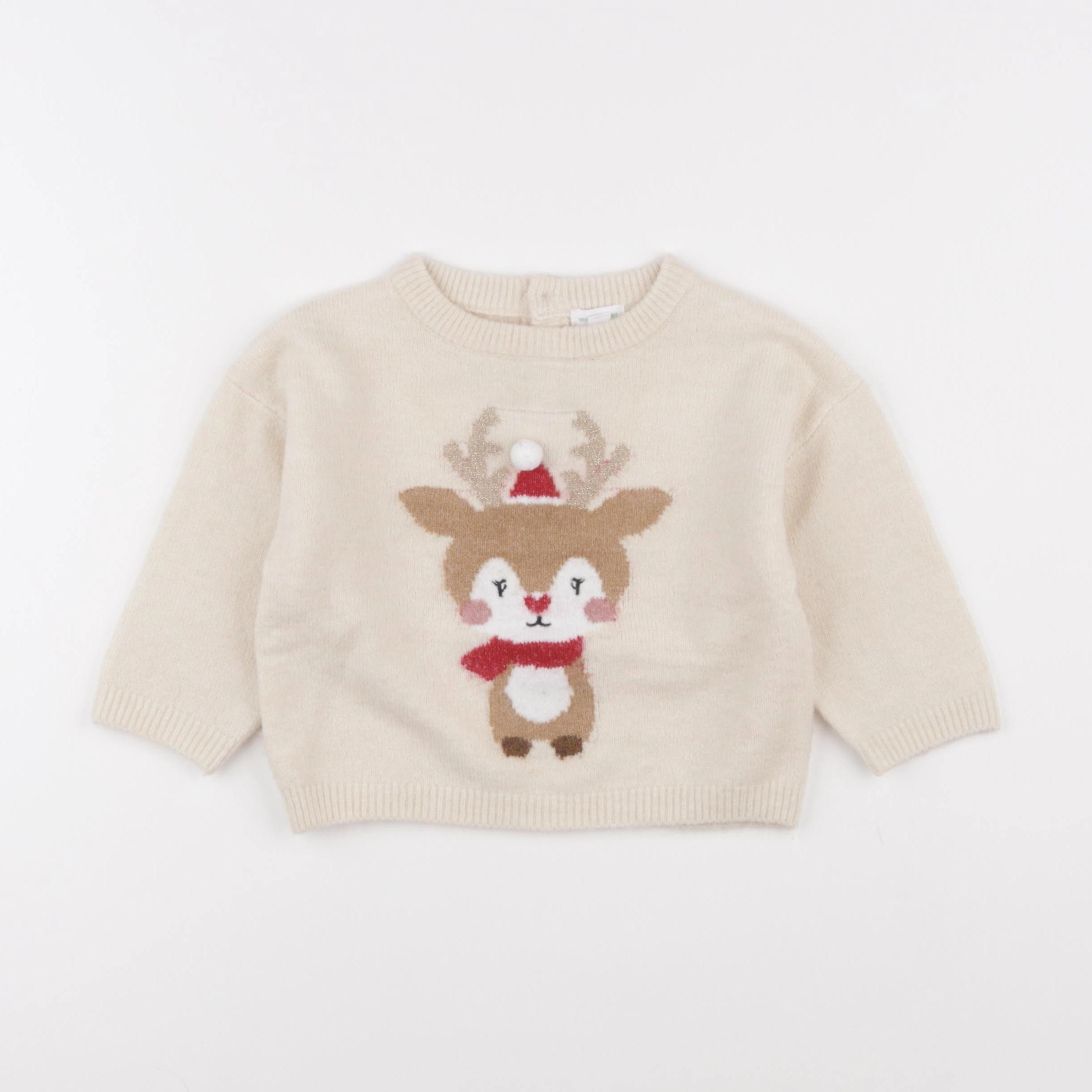 Vertbaudet - pull beige - 12 mois