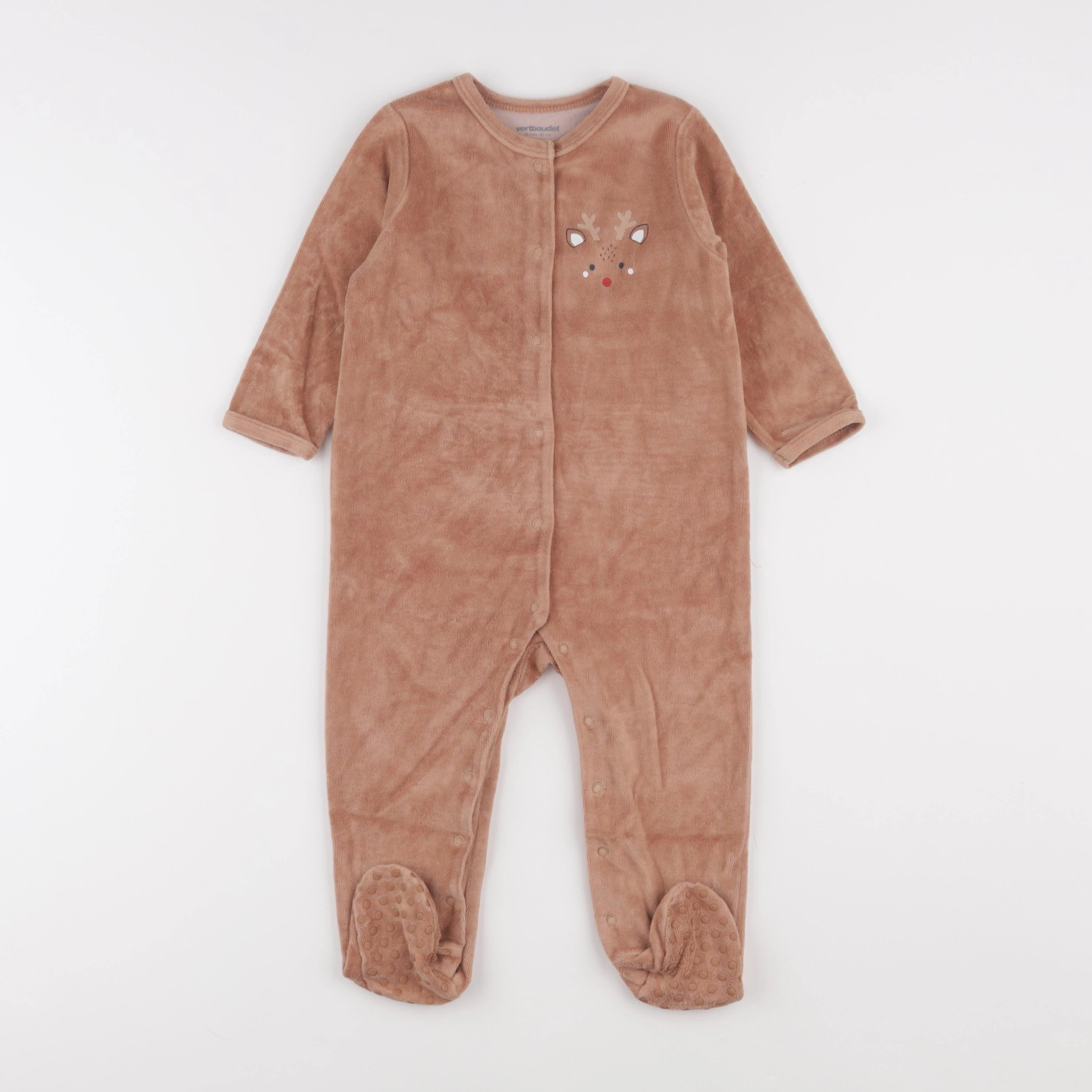 Vertbaudet - pyjama velours marron - 18 mois