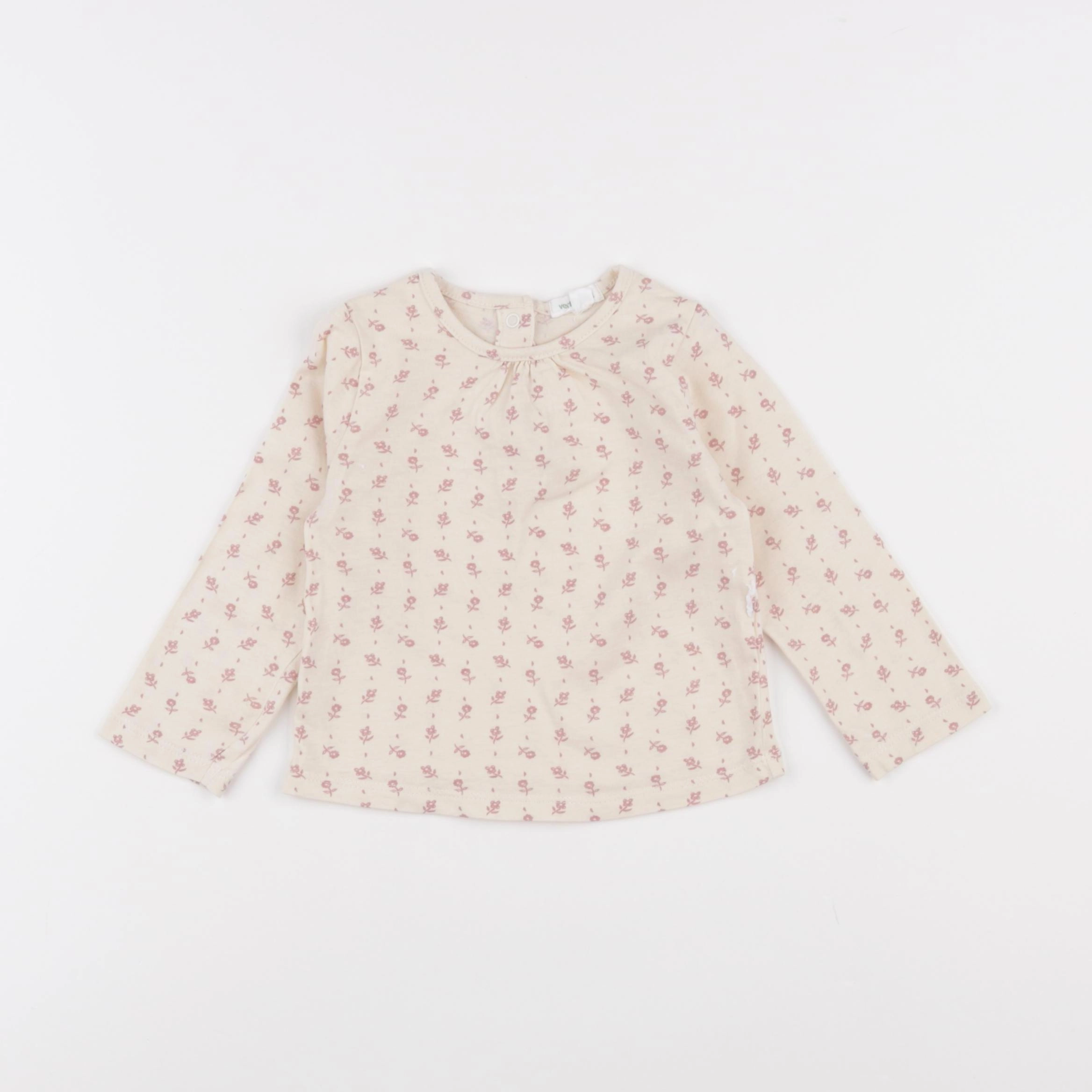 Vertbaudet - tee-shirt beige - 12 mois