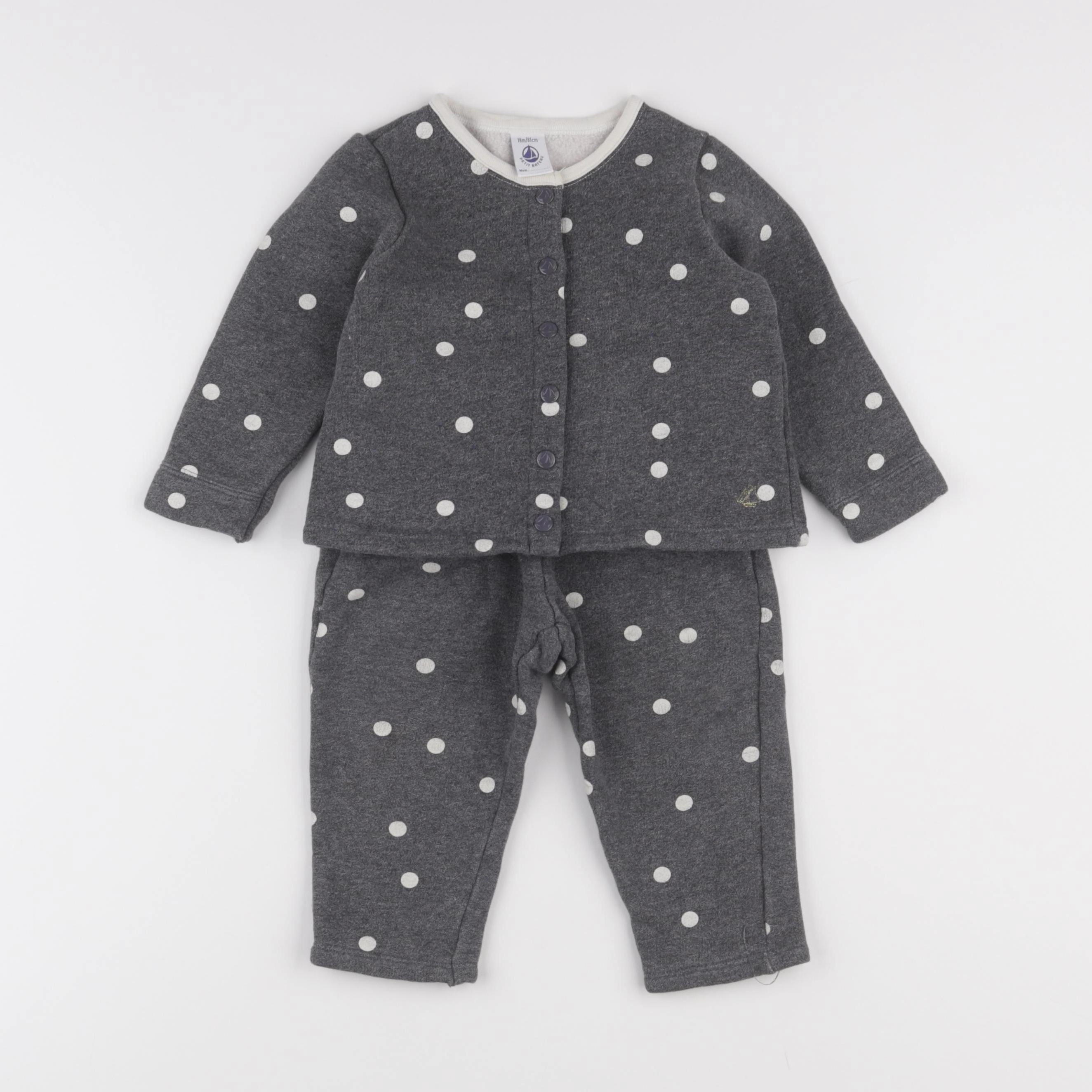 Petit Bateau - ensemble gris - 18 mois