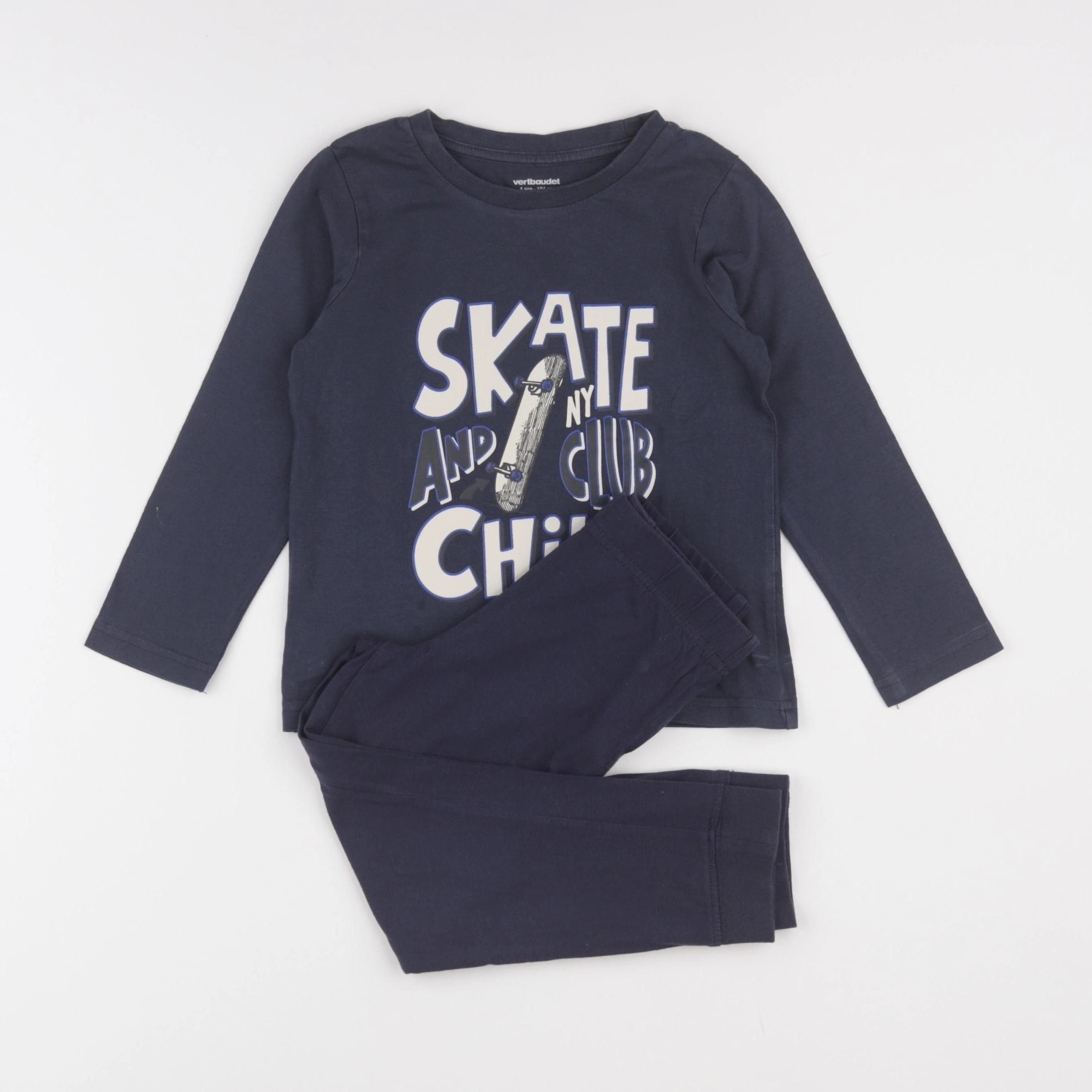 Vertbaudet - pyjama coton bleu - 4 ans
