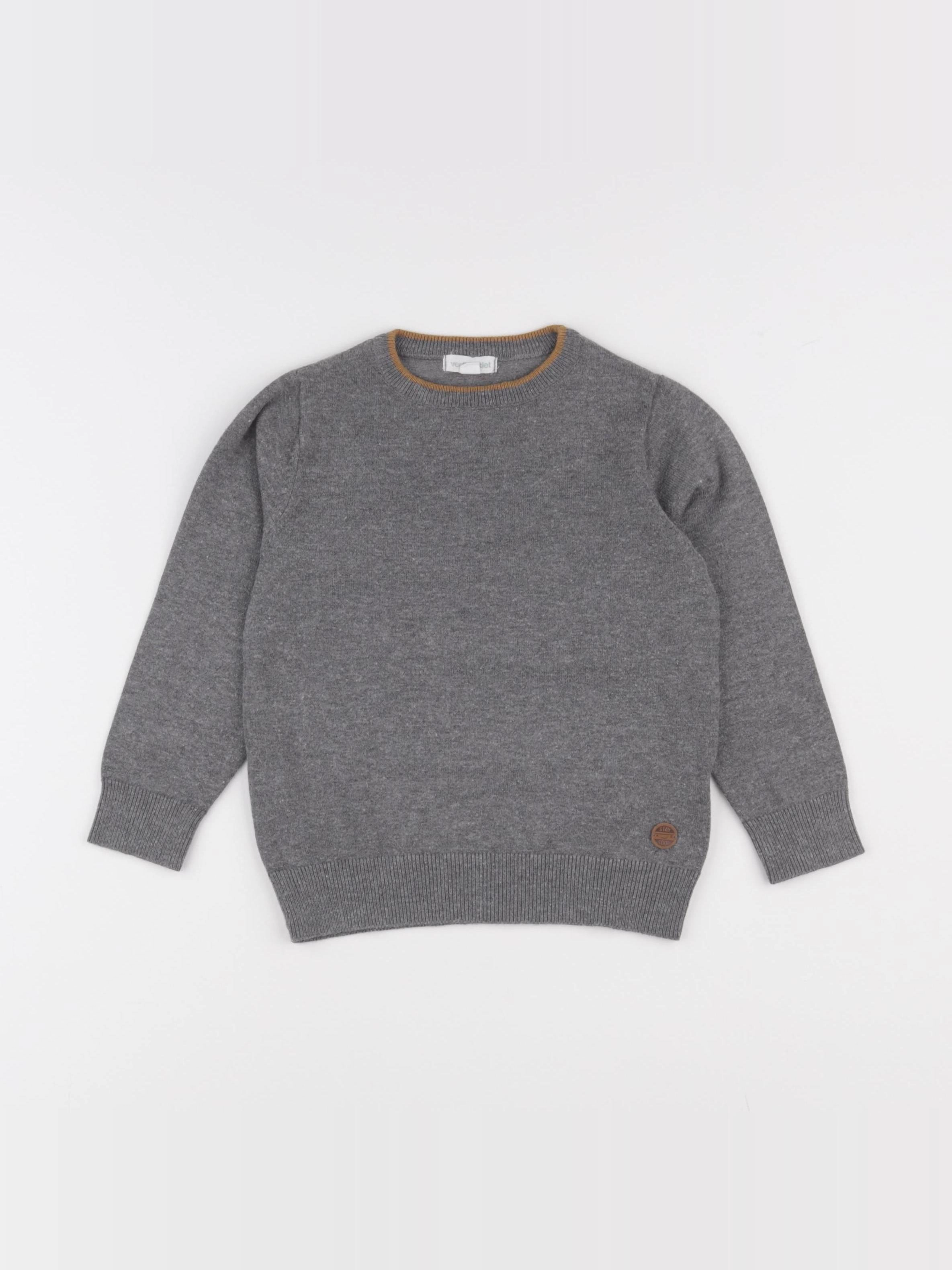 Vertbaudet - pull gris - 4 ans
