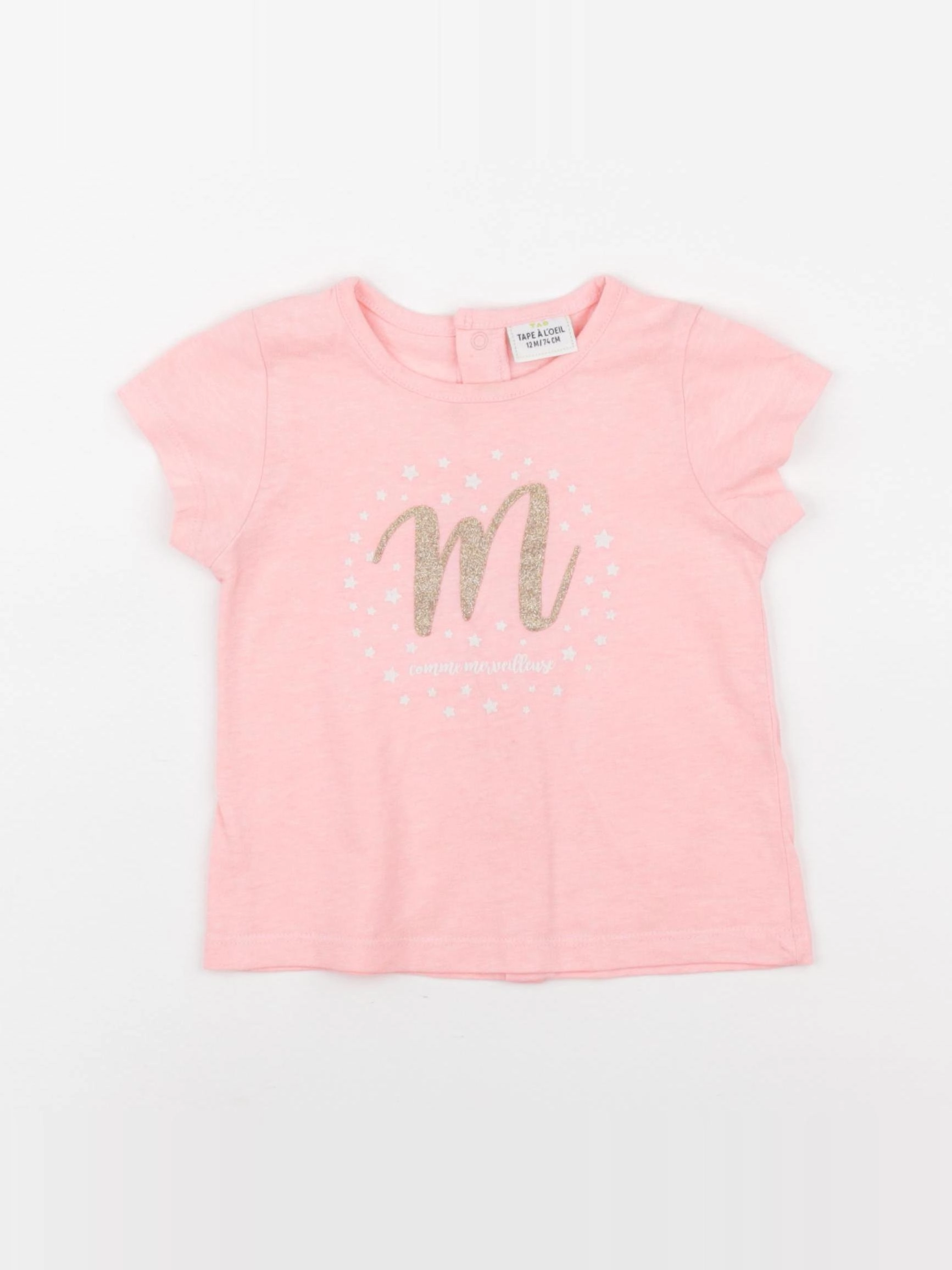 Tape à l'oeil - tee-shirt rose - 12 mois