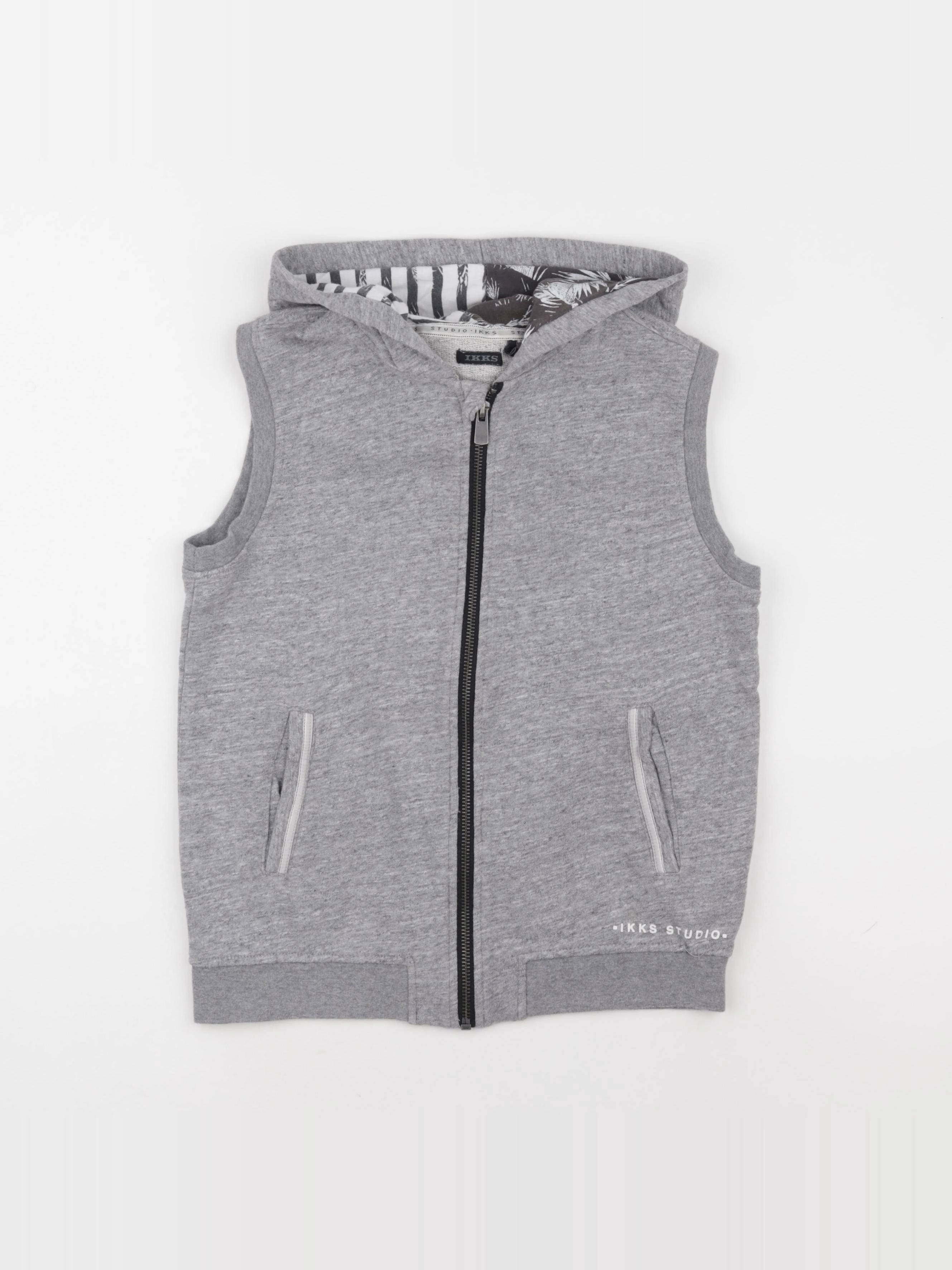IKKS - gilet imprimé au dos gris - 10 ans