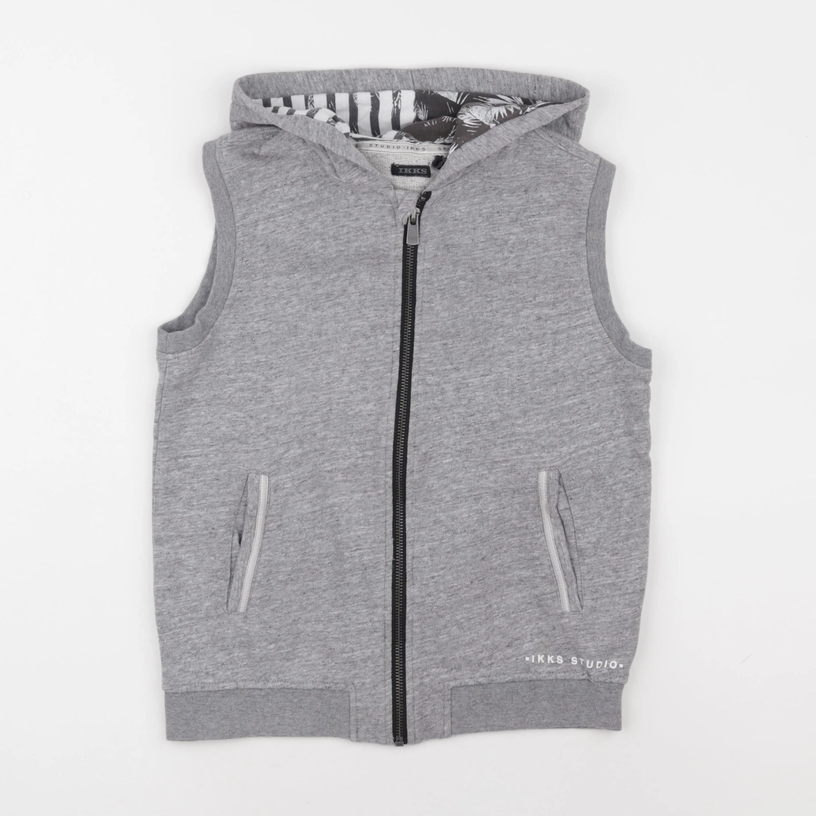 IKKS - gilet imprimé au dos gris - 10 ans