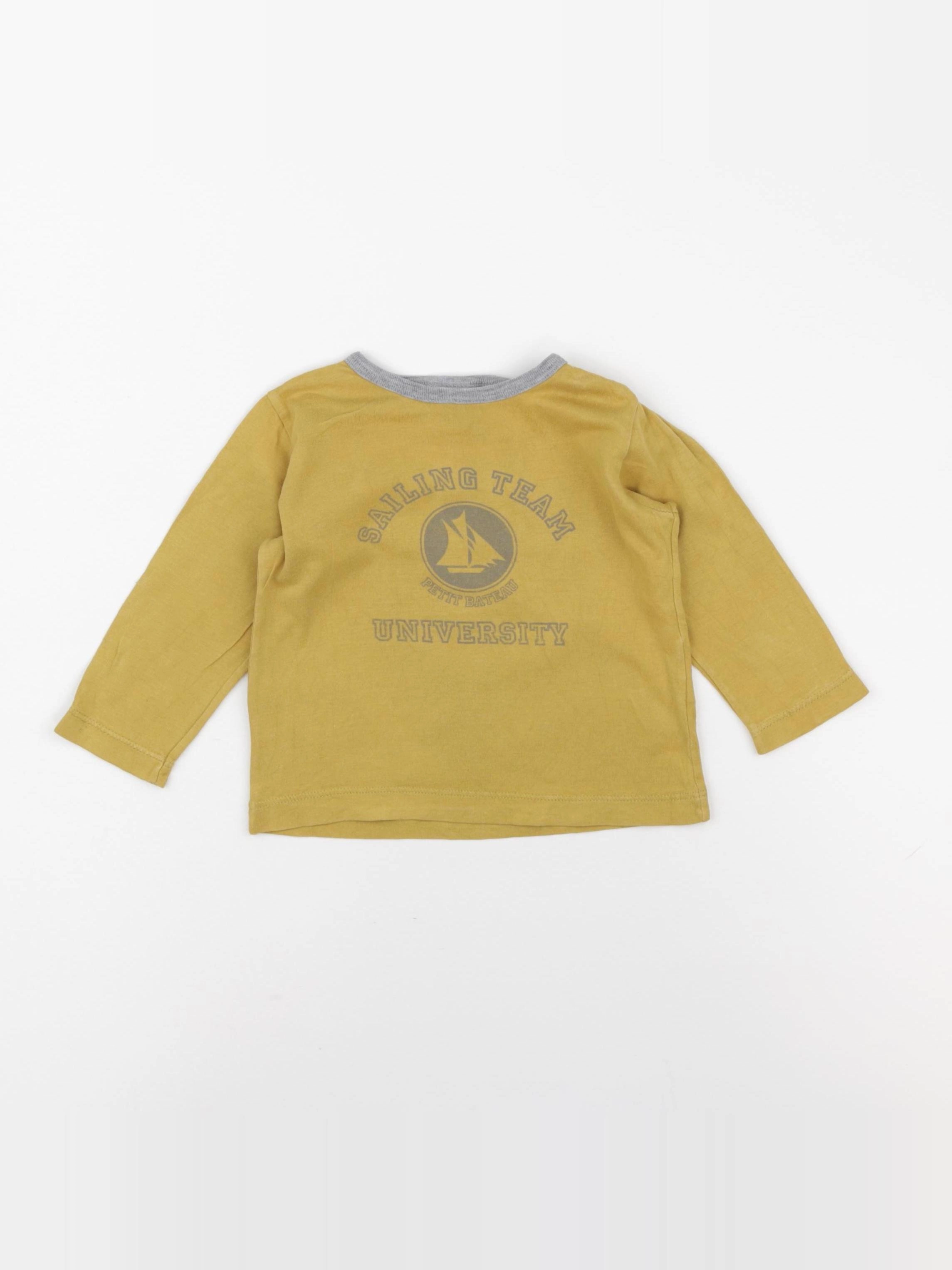 Petit Bateau - tee-shirt jaune - 12 mois