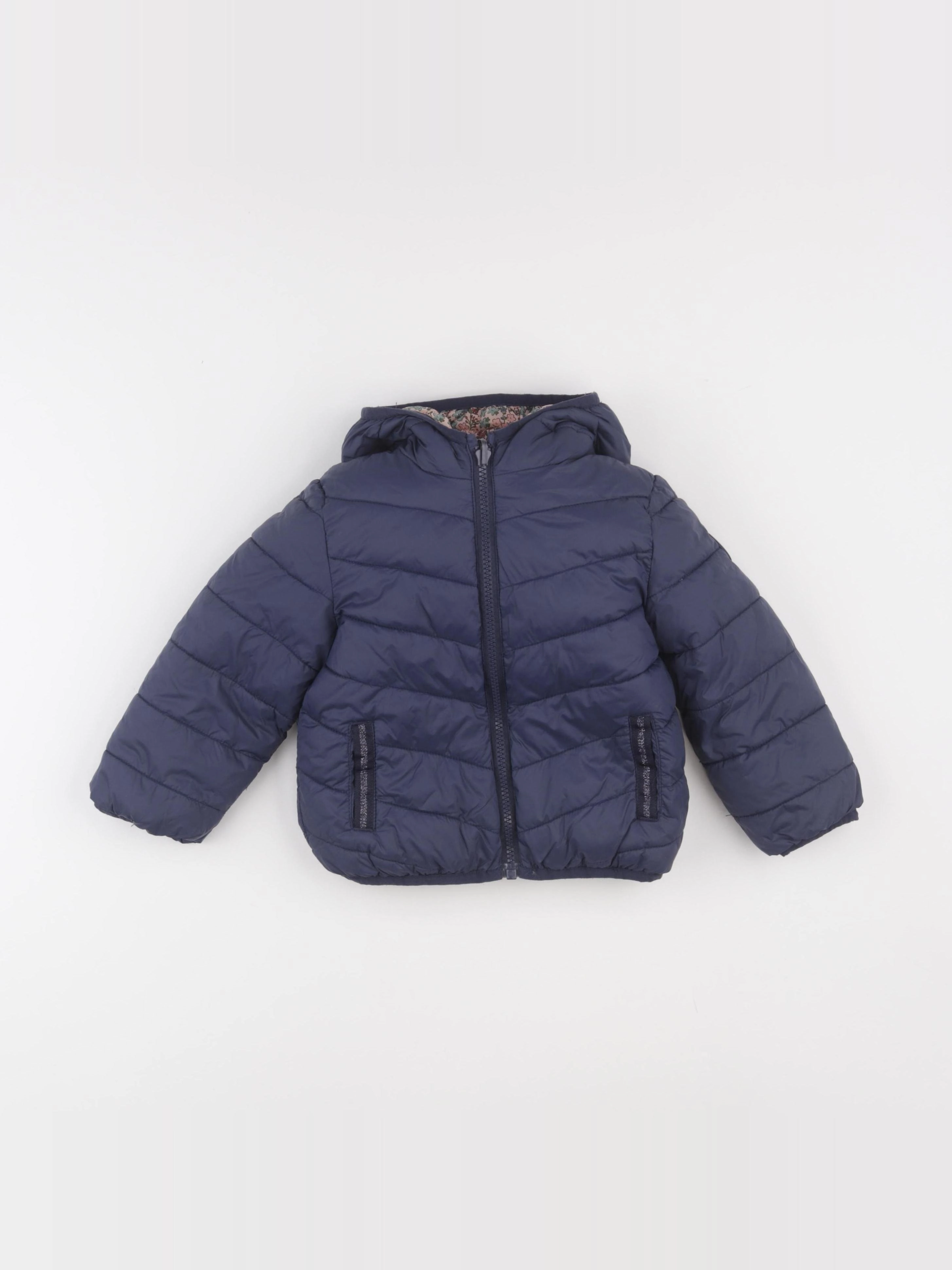 Vertbaudet - doudoune réversible bleu - 3 ans
