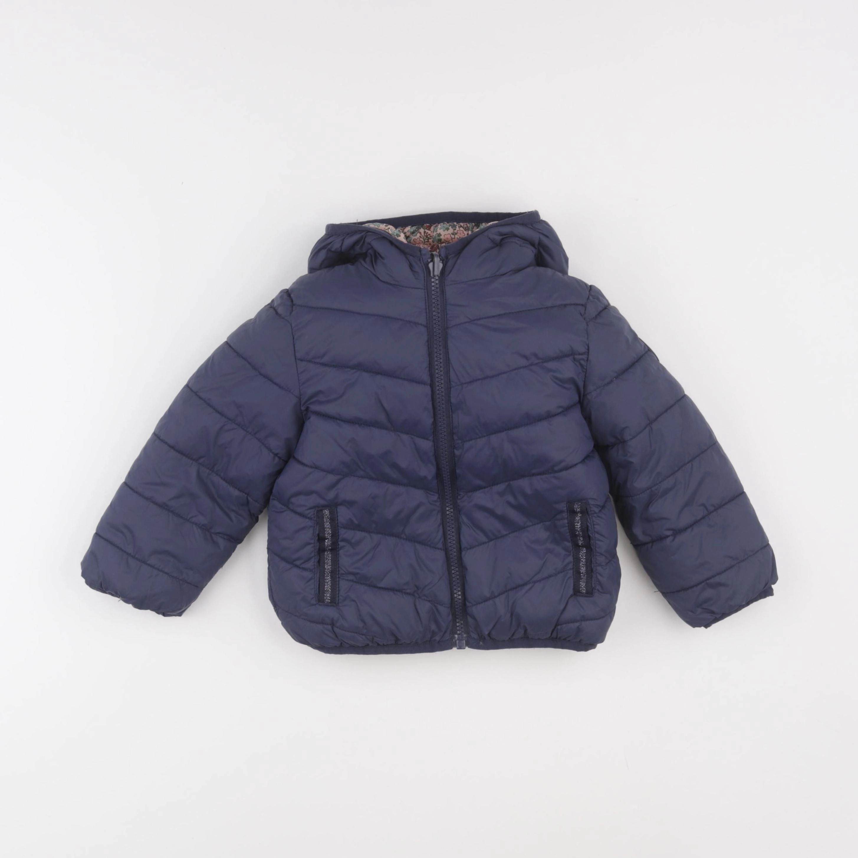 Vertbaudet - doudoune réversible bleu - 3 ans