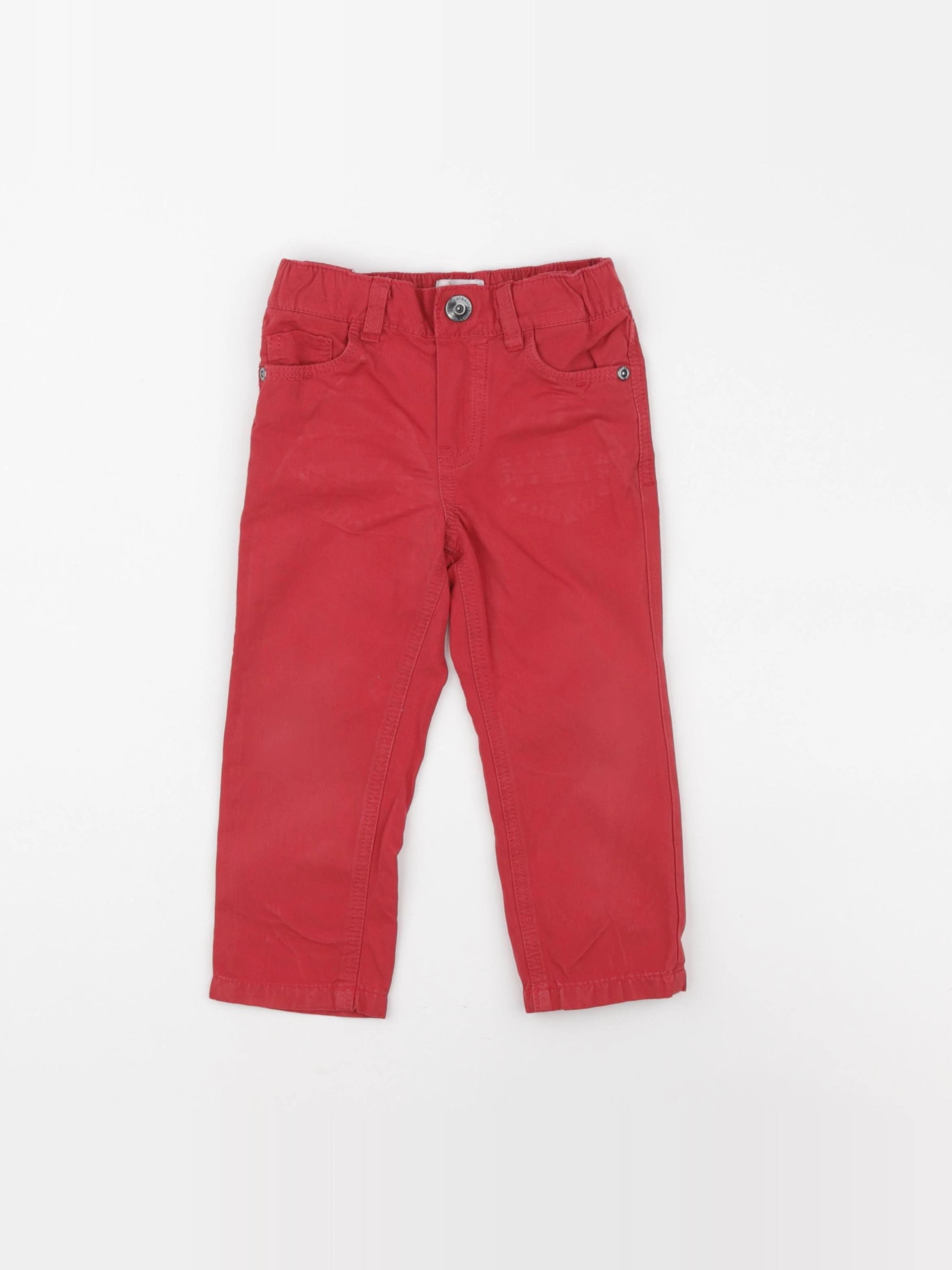 Vertbaudet - pantalon rouge - 2 ans