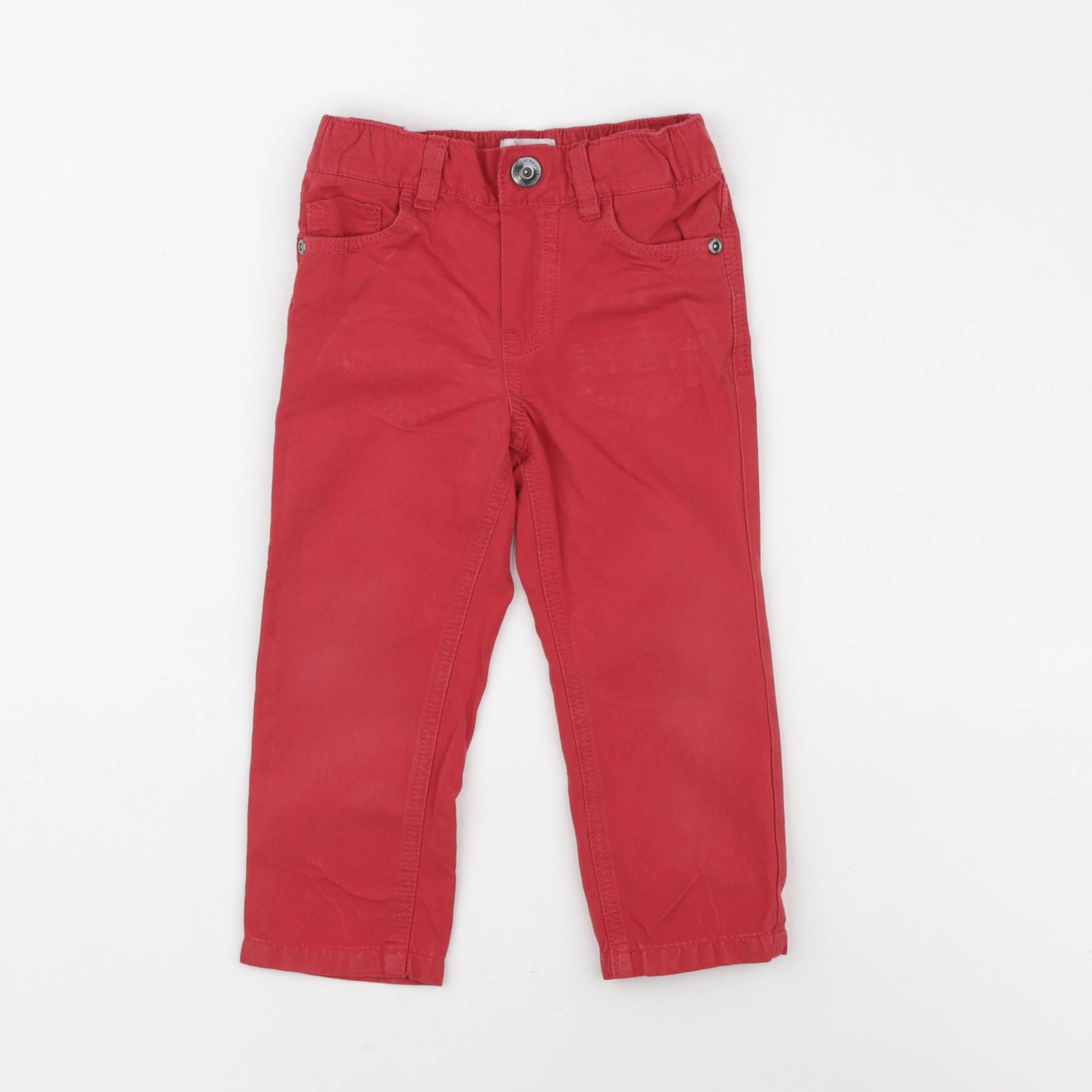 Vertbaudet - pantalon rouge - 2 ans