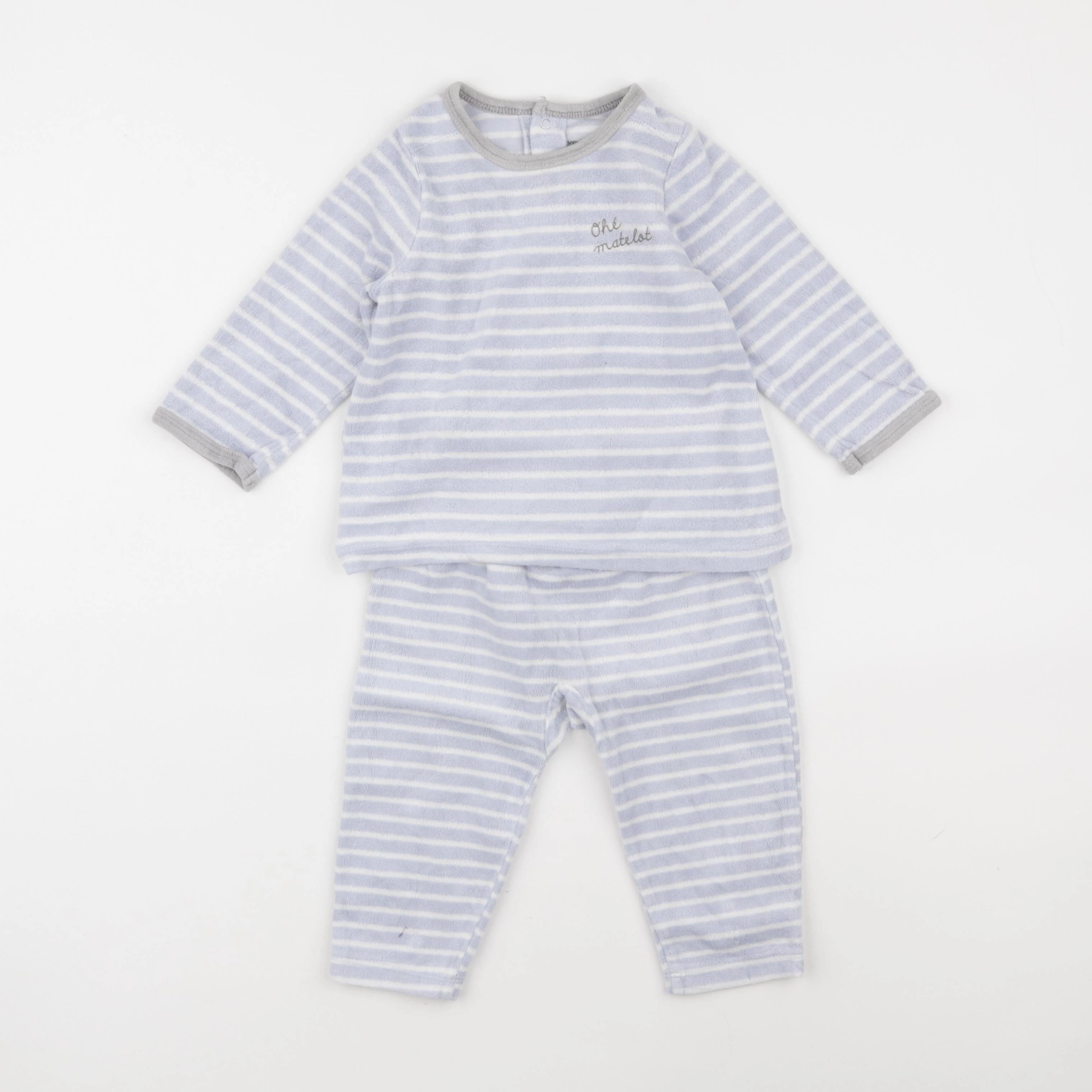 Vertbaudet - pyjama velours bleu - 18 mois