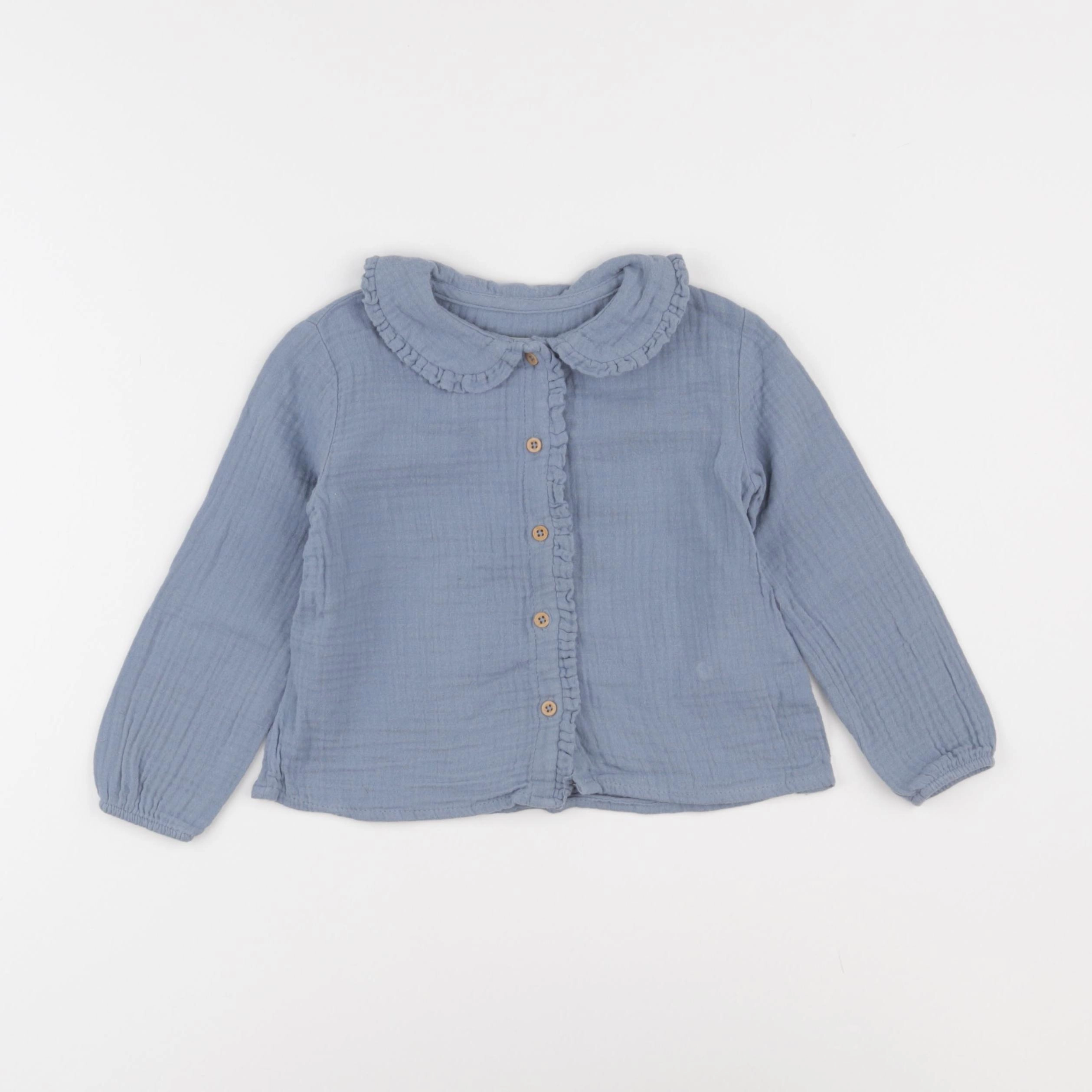 Vertbaudet - blouse bleu - 2 ans