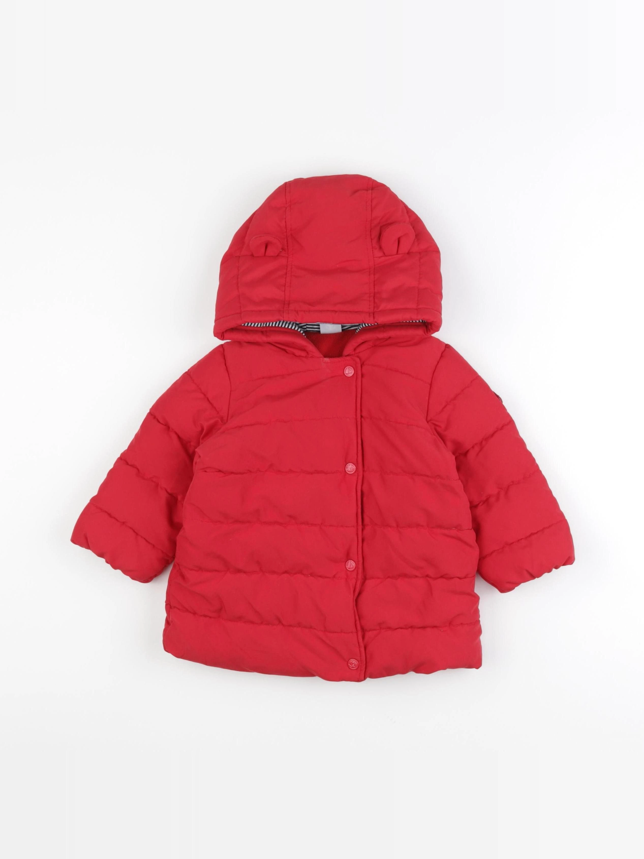 Petit Bateau - manteau rouge - 18 mois