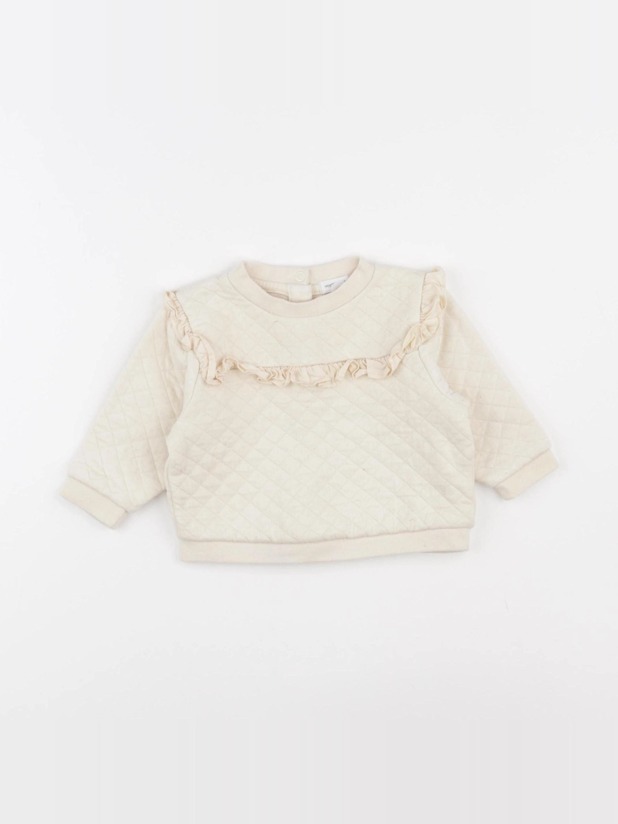 Vertbaudet - sweat beige - 3 mois