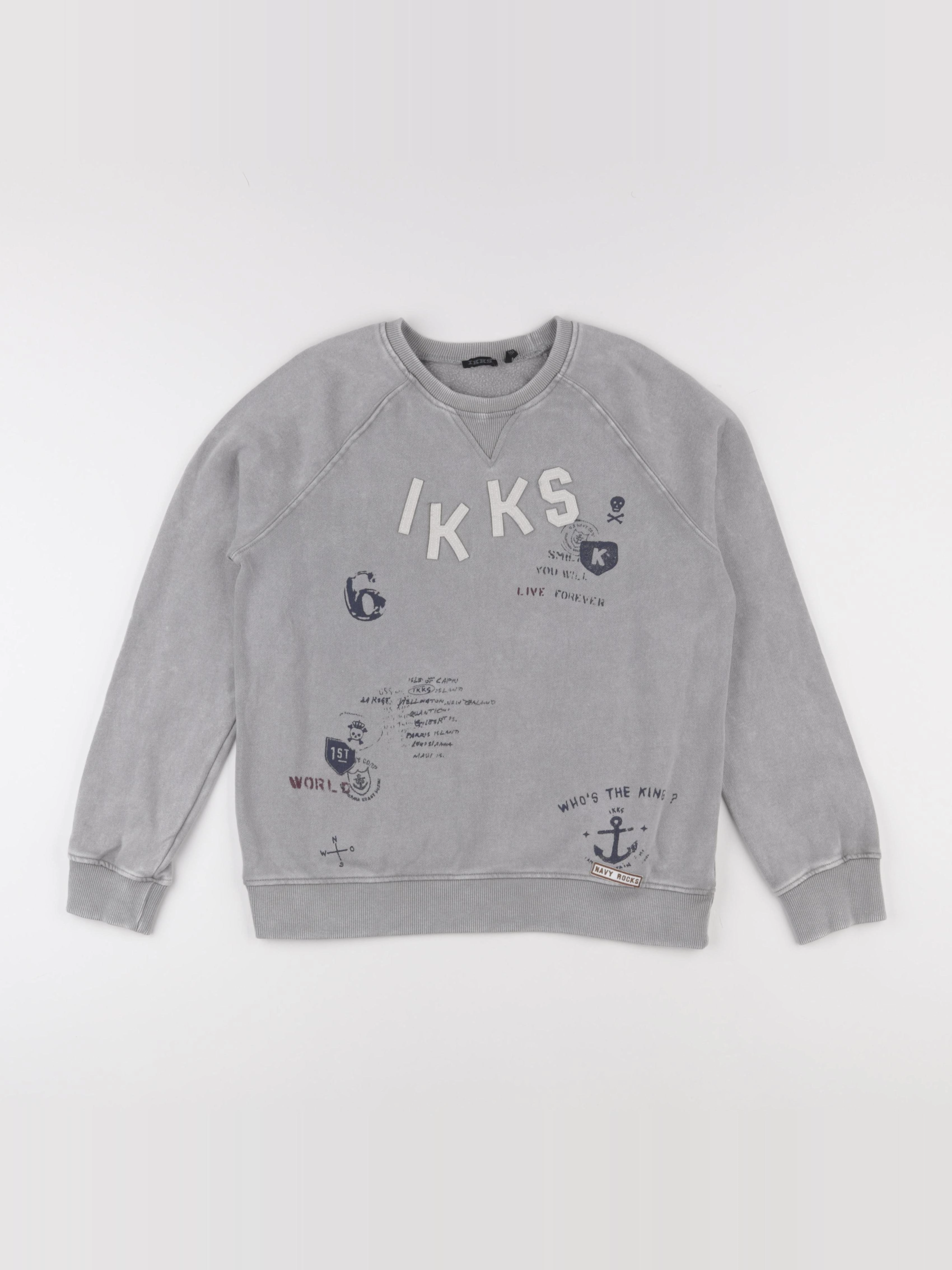 IKKS - sweat gris - 12 ans