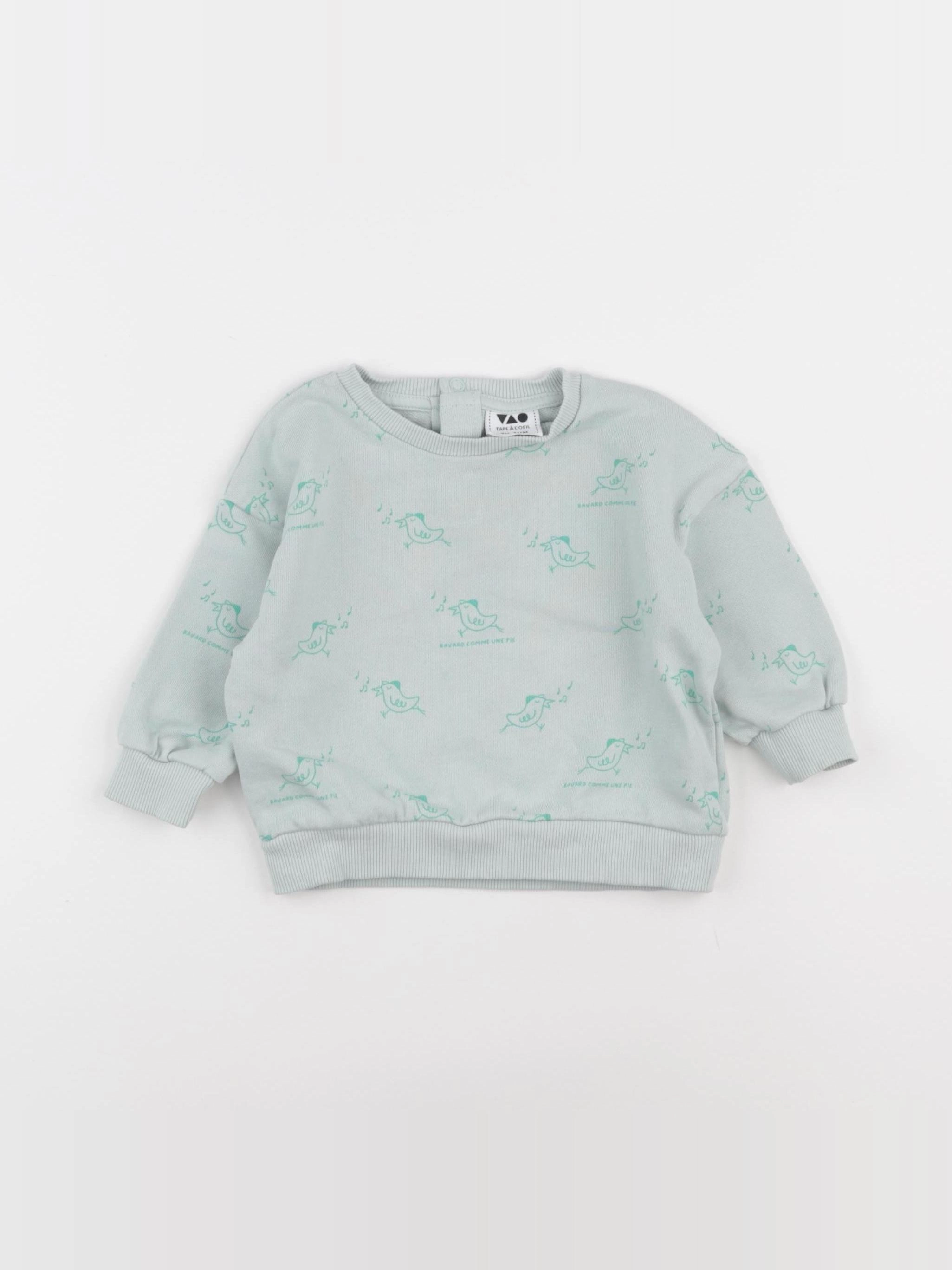 Tape à l'oeil - sweat bleu - 9 mois