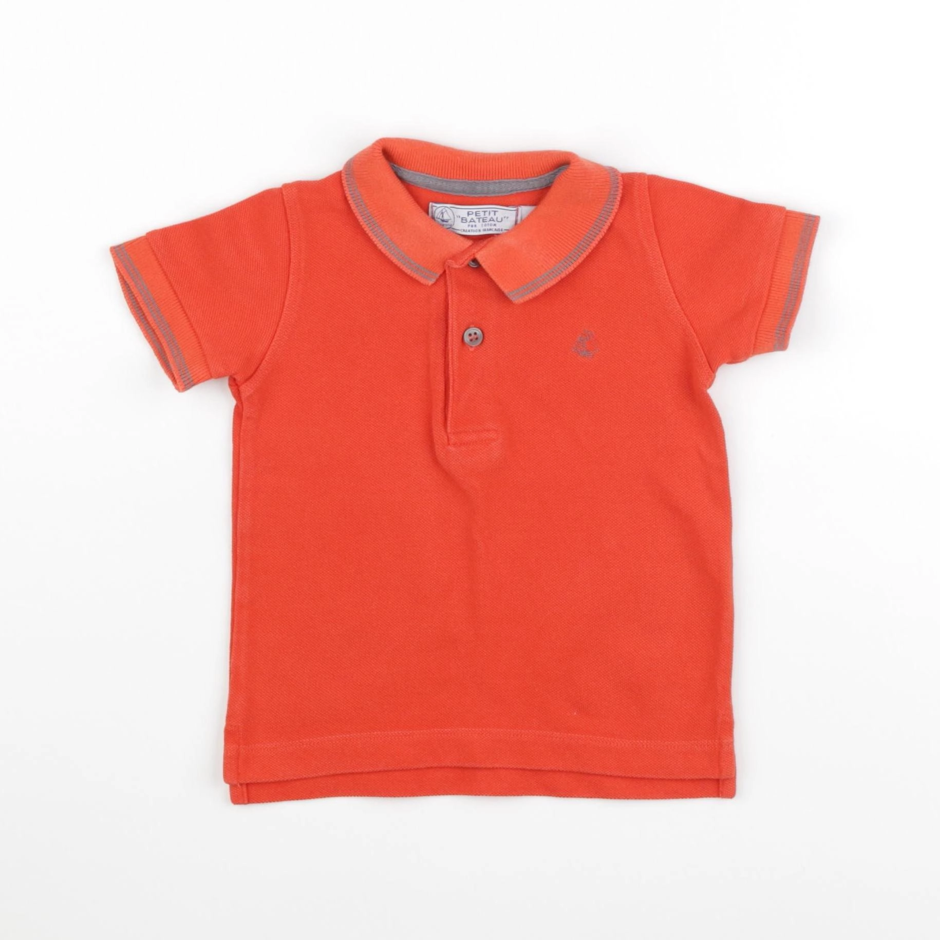 Petit Bateau - polo orange - 18 mois
