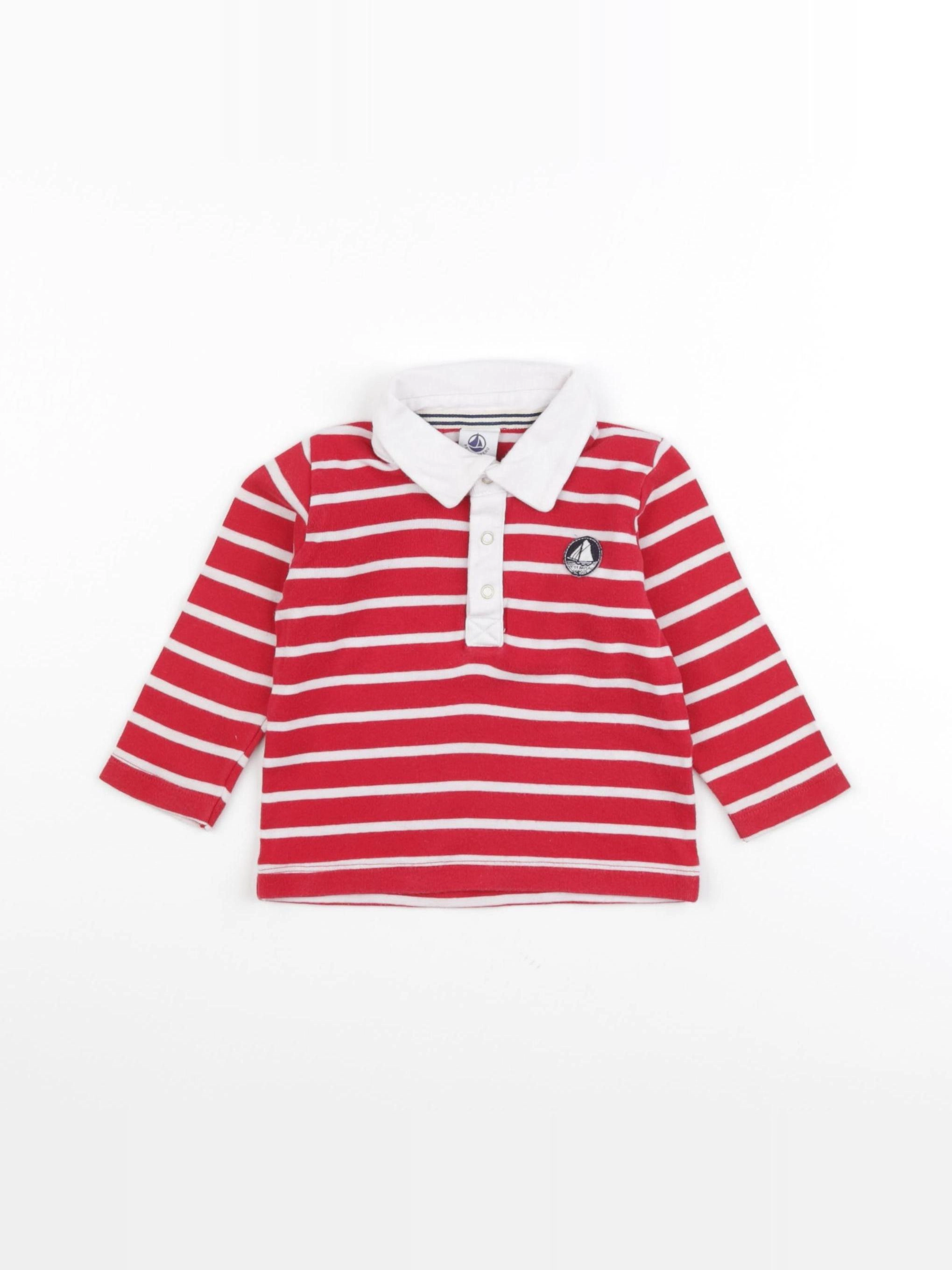 Petit Bateau - polo rouge - 18 mois