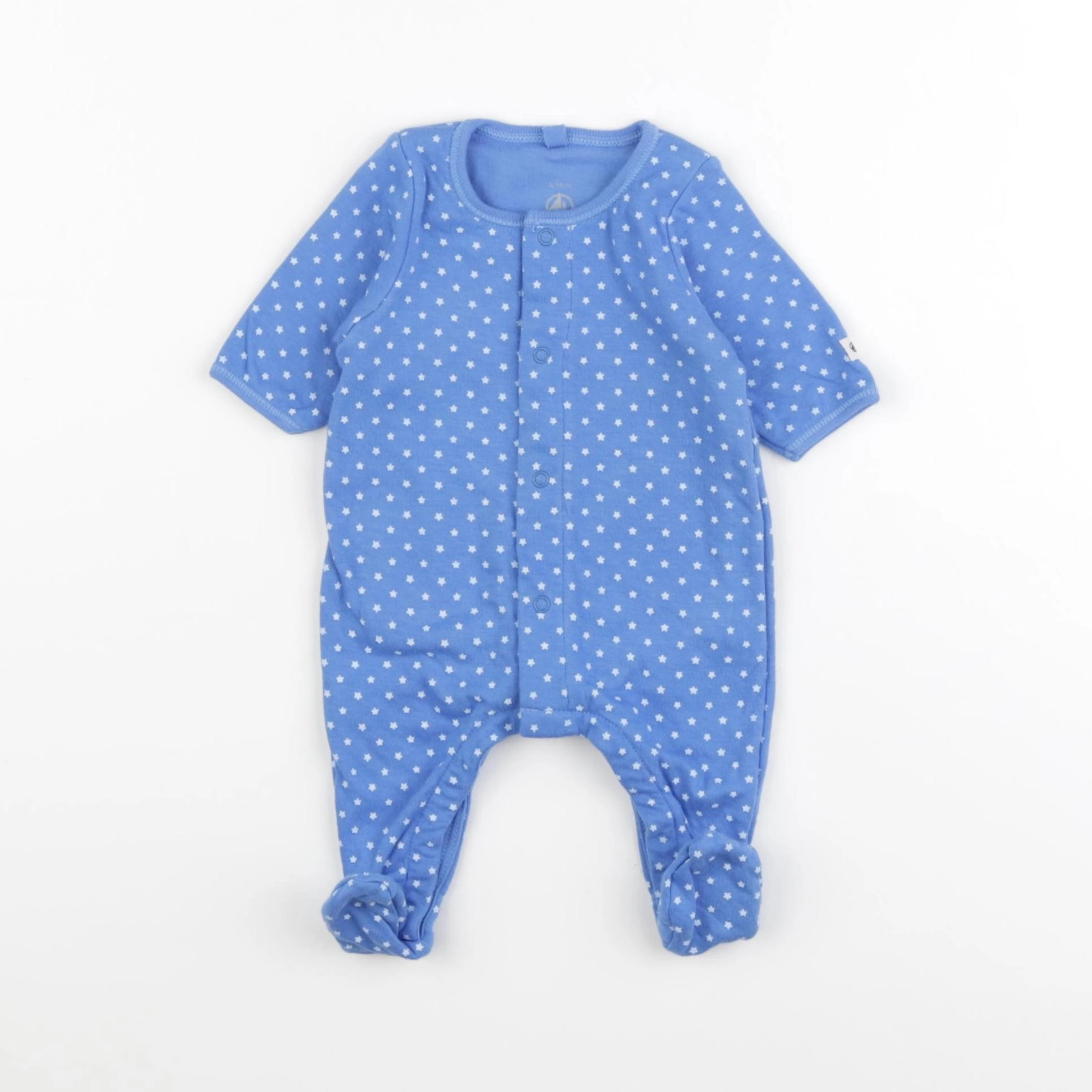 Petit Bateau - pyjama coton bleu - 0 mois