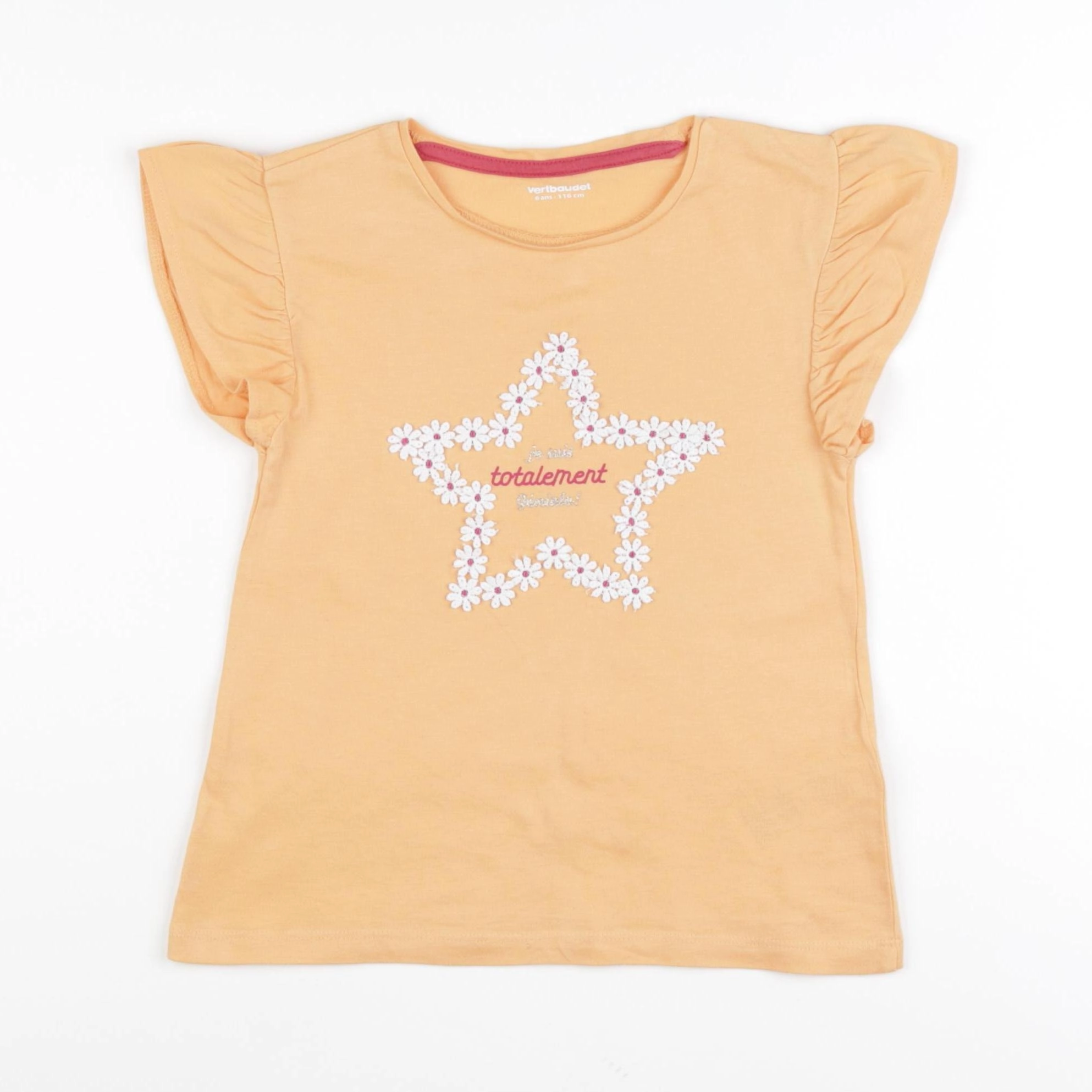 Vertbaudet - tee-shirt orange - 6 ans
