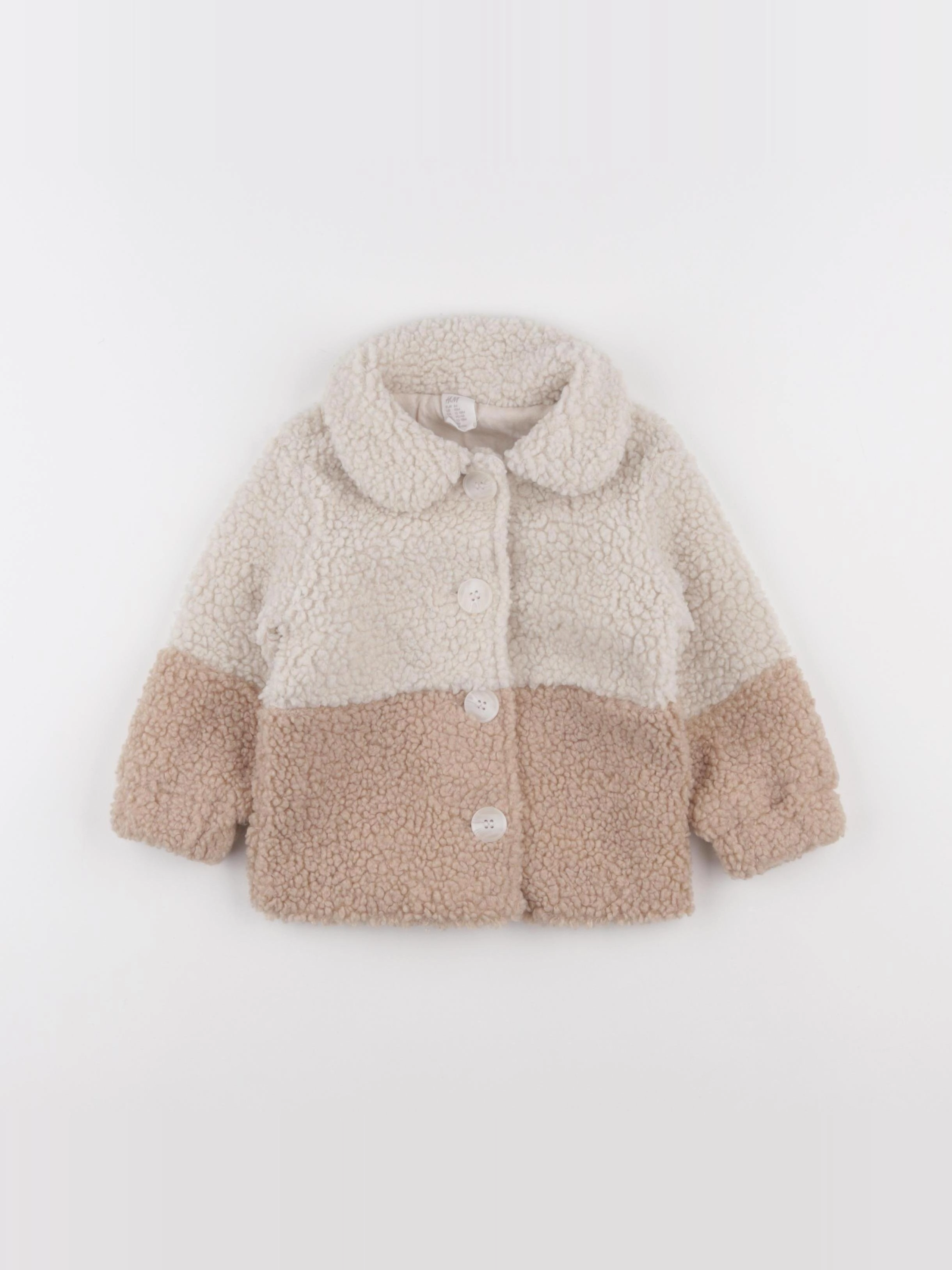 H&M - manteau beige, marron - 12/18 mois