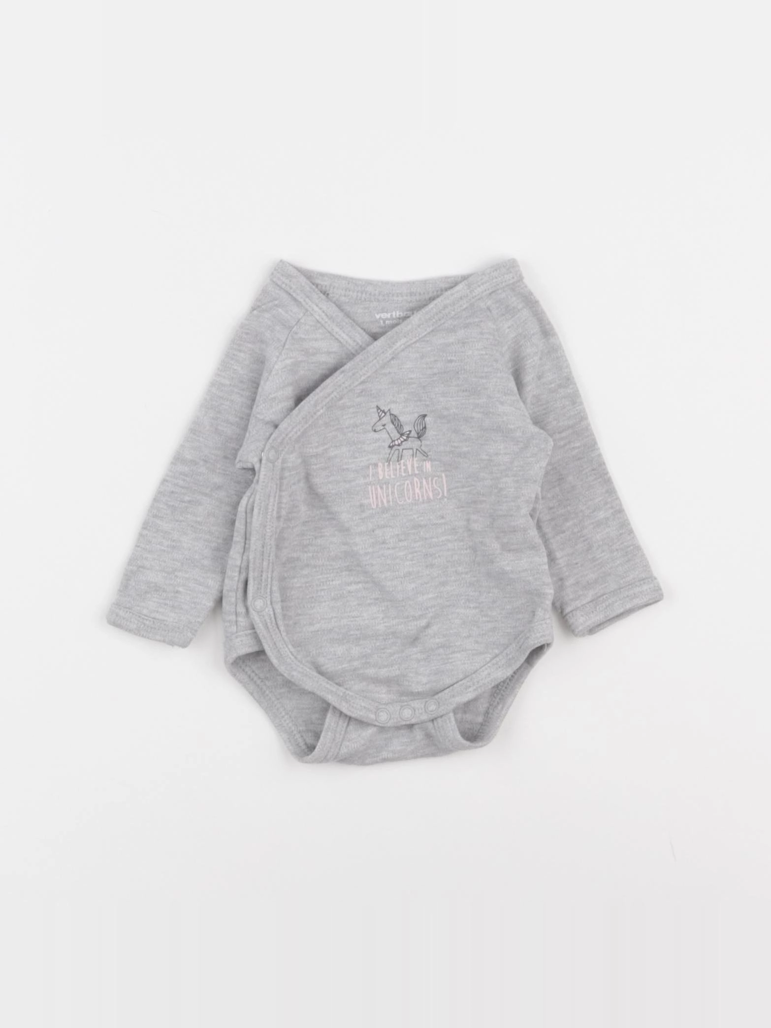 Vertbaudet - body gris - 1 mois