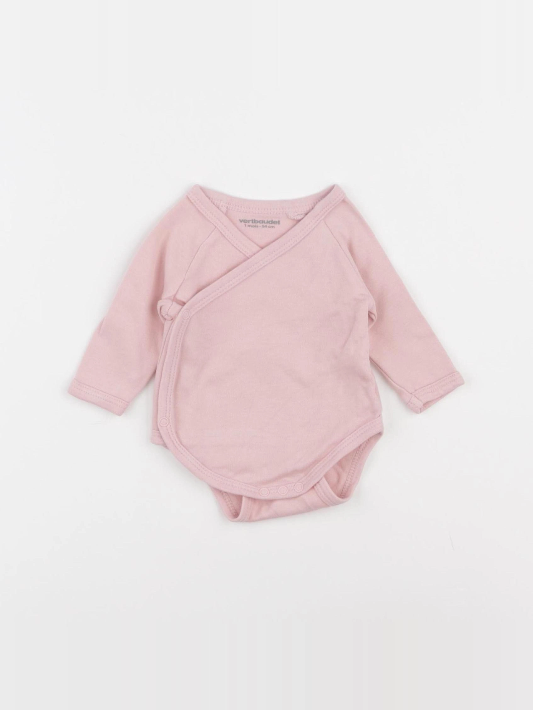 Vertbaudet - body rose - 1 mois