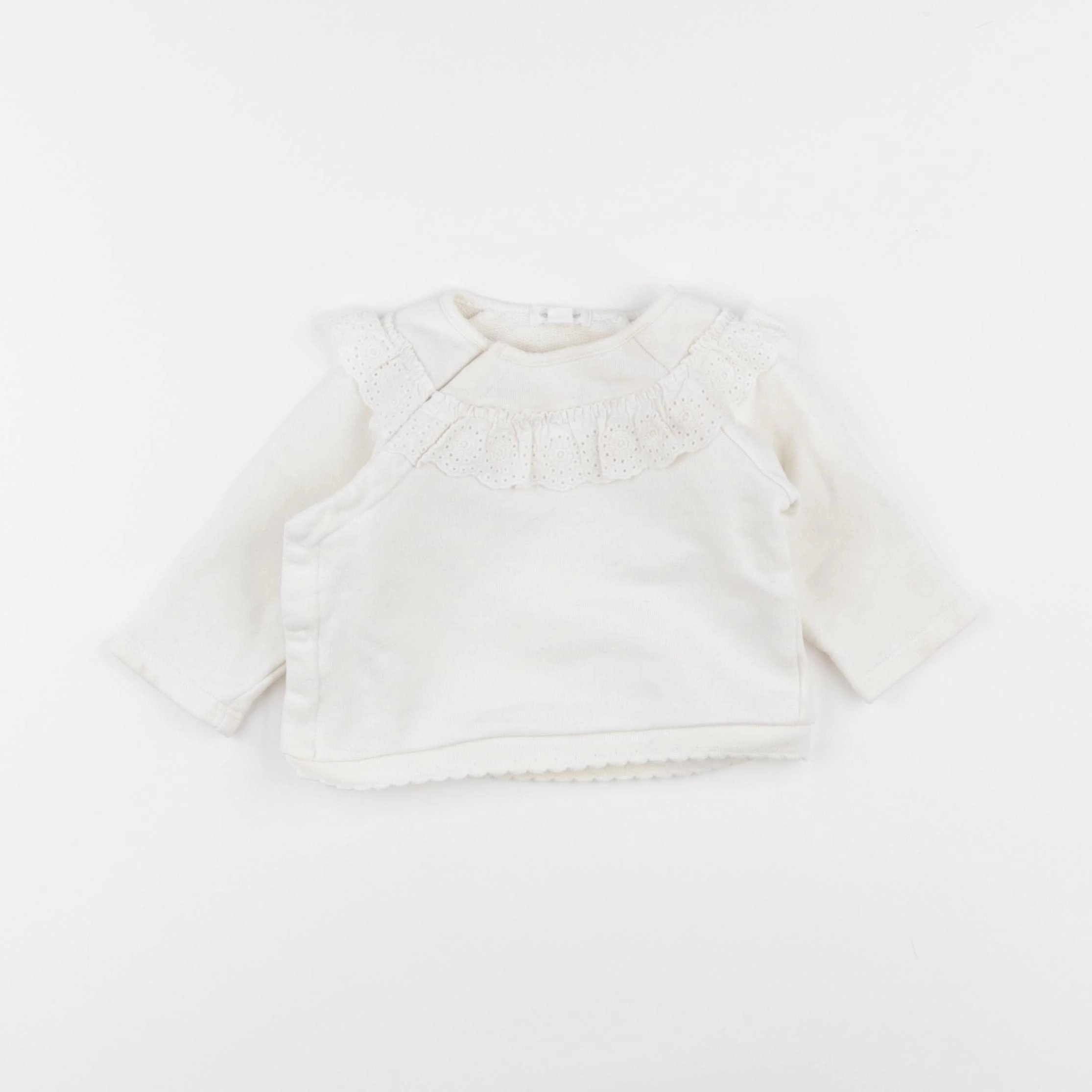Vertbaudet - sweat beige - 1 mois