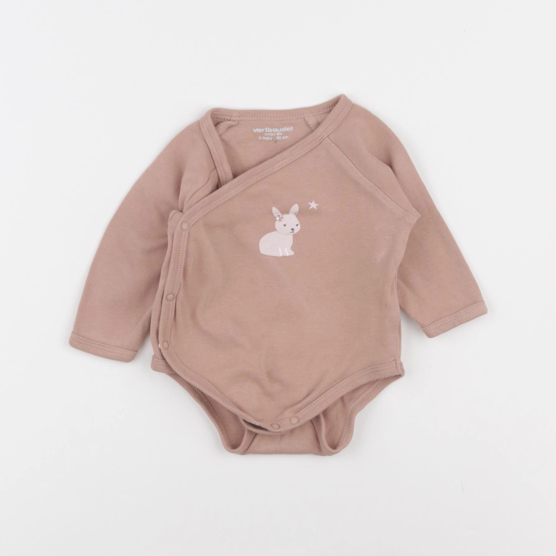 Vertbaudet - body rose - 3 mois