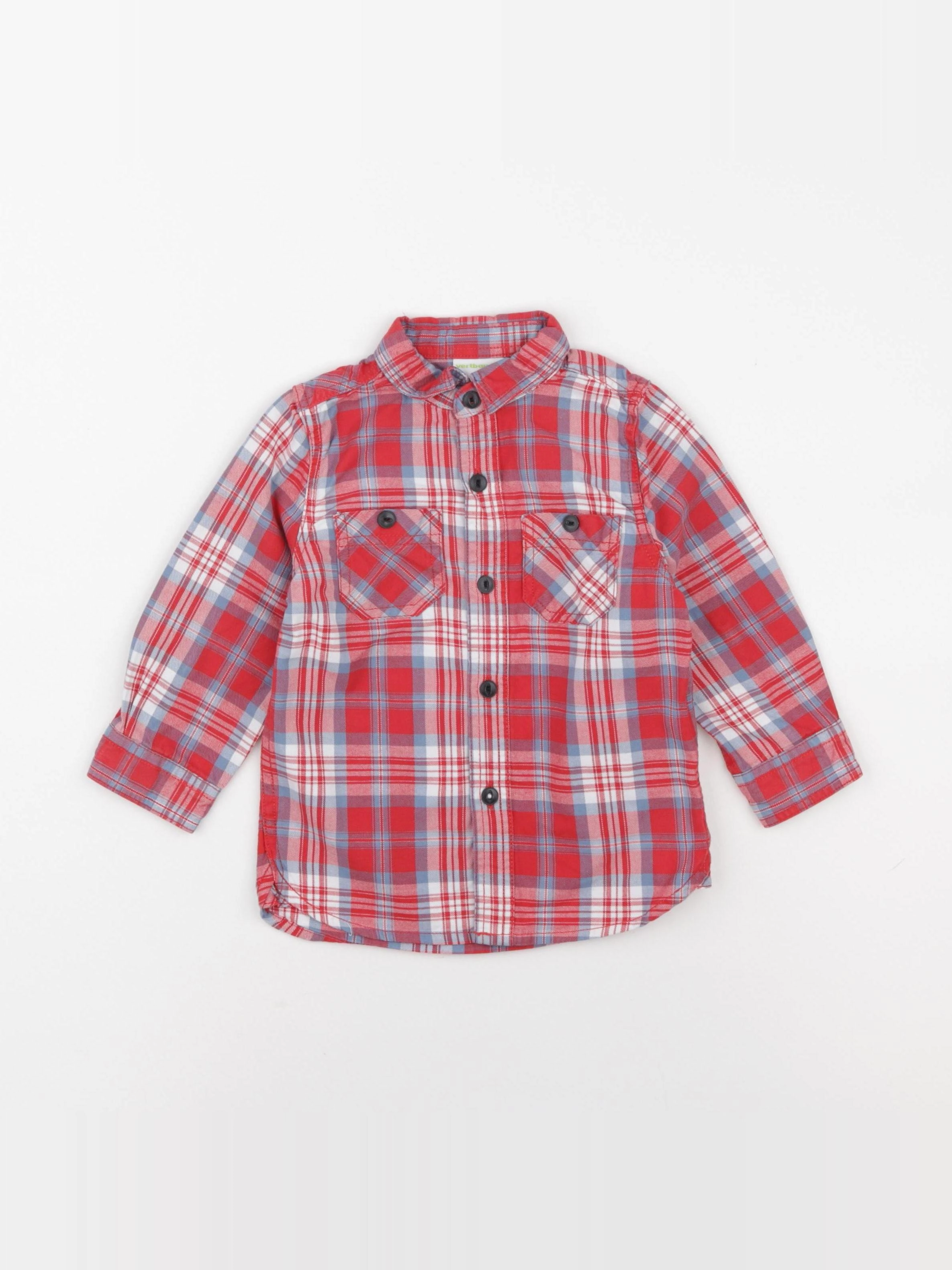 Vertbaudet - chemise rouge - 2 ans