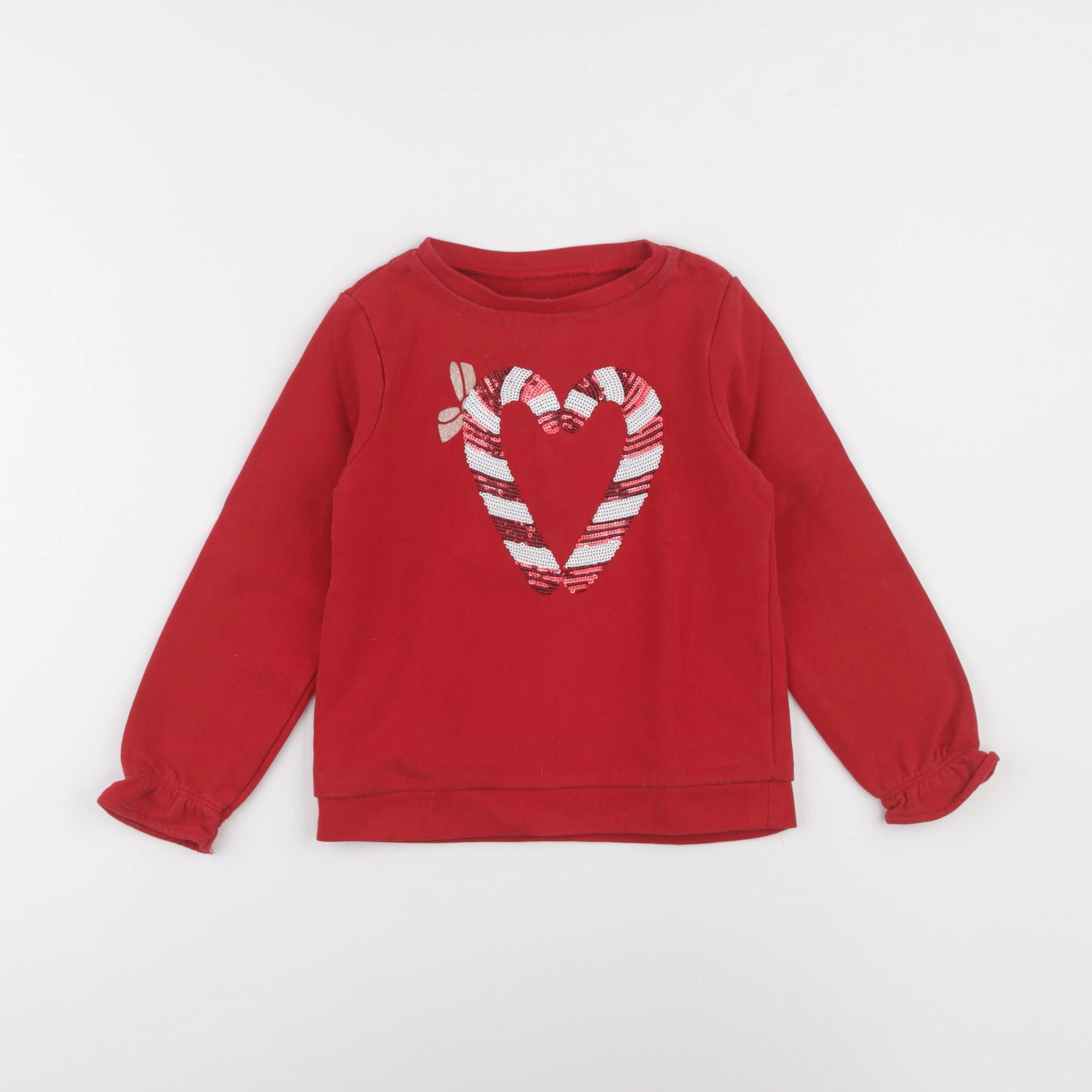 Vertbaudet - sweat rouge - 6 ans